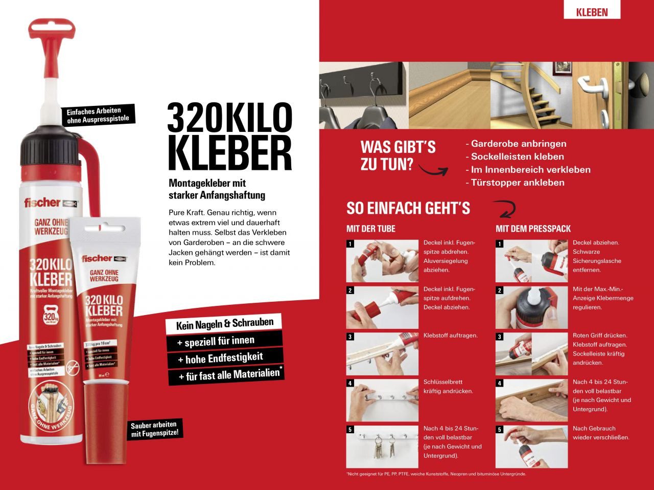 fischer Montagekleber Fischer Montagekleber 80 ml Montagekleber mit