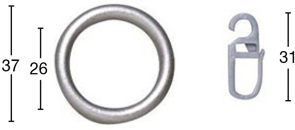 GARESA Gardinenring Ring mit Haken, Gardinen, günstig online kaufen