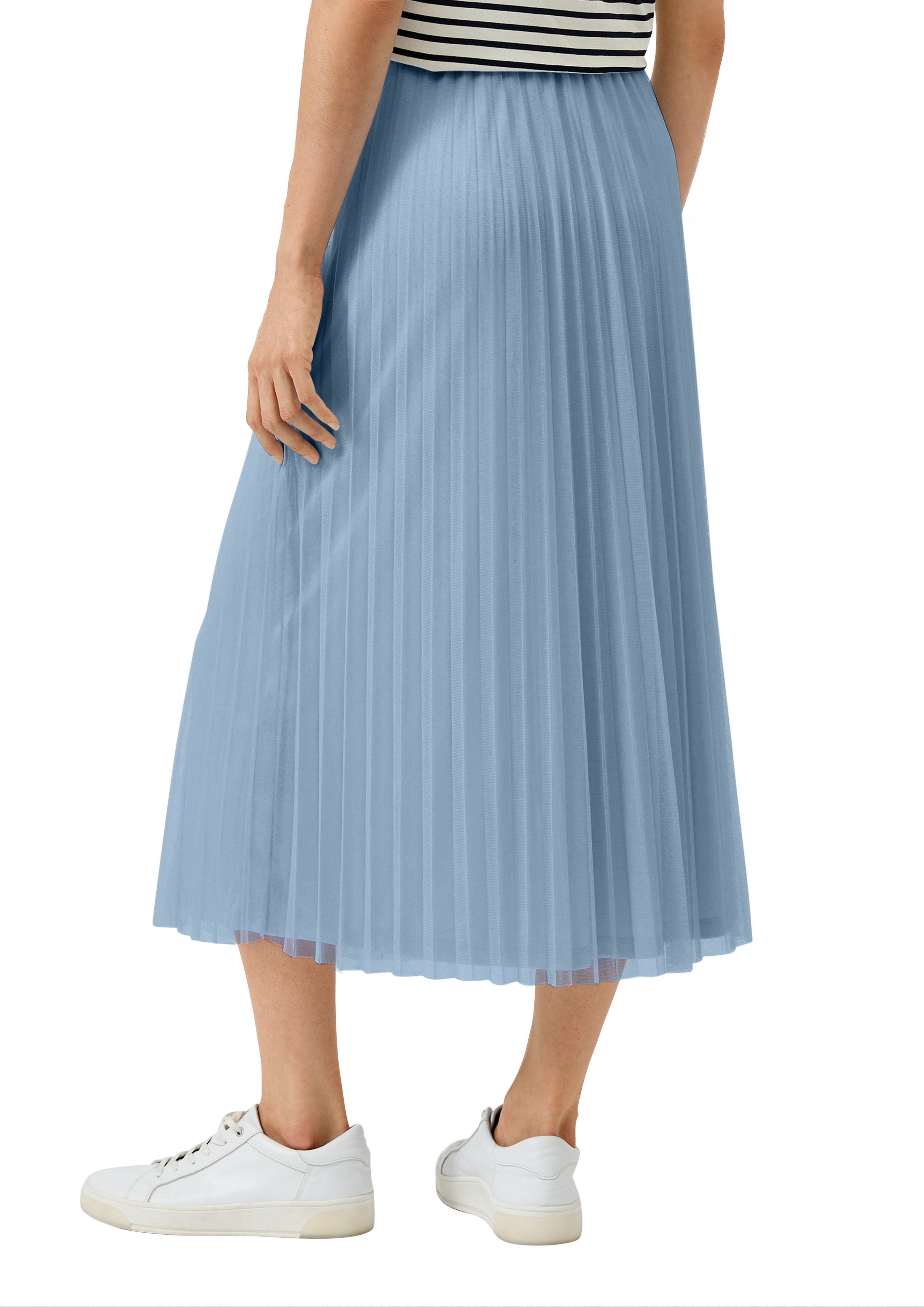 s.Oliver BLACK LABEL Midirock mit Falten und Gummibund