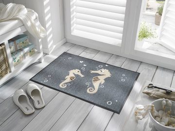 Fußmatte Seepferdchen Dodo & Ida, wash+dry by Kleen-Tex, rechteckig, Höhe: 7 mm, Schmutzfangmatte, rutschhemmend, In- und Outdoor geeignet, waschbar