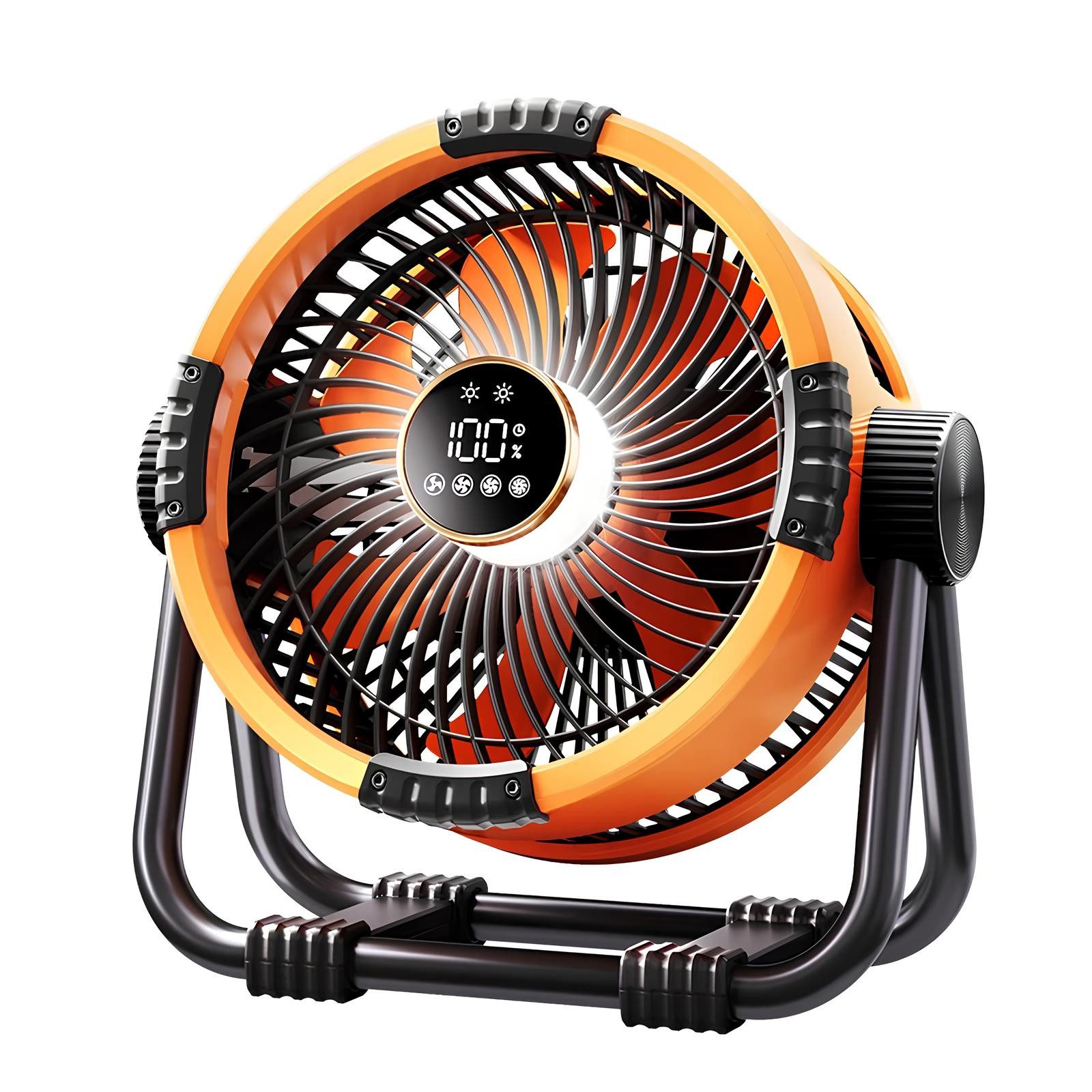 Athlix Bodenventilator Camping Ventilator Wiederaufladbar 20.000 mAh Outdoor Draußen, 100 Stunden Laufzeit, Fernbedienung, Licht, Powerbank