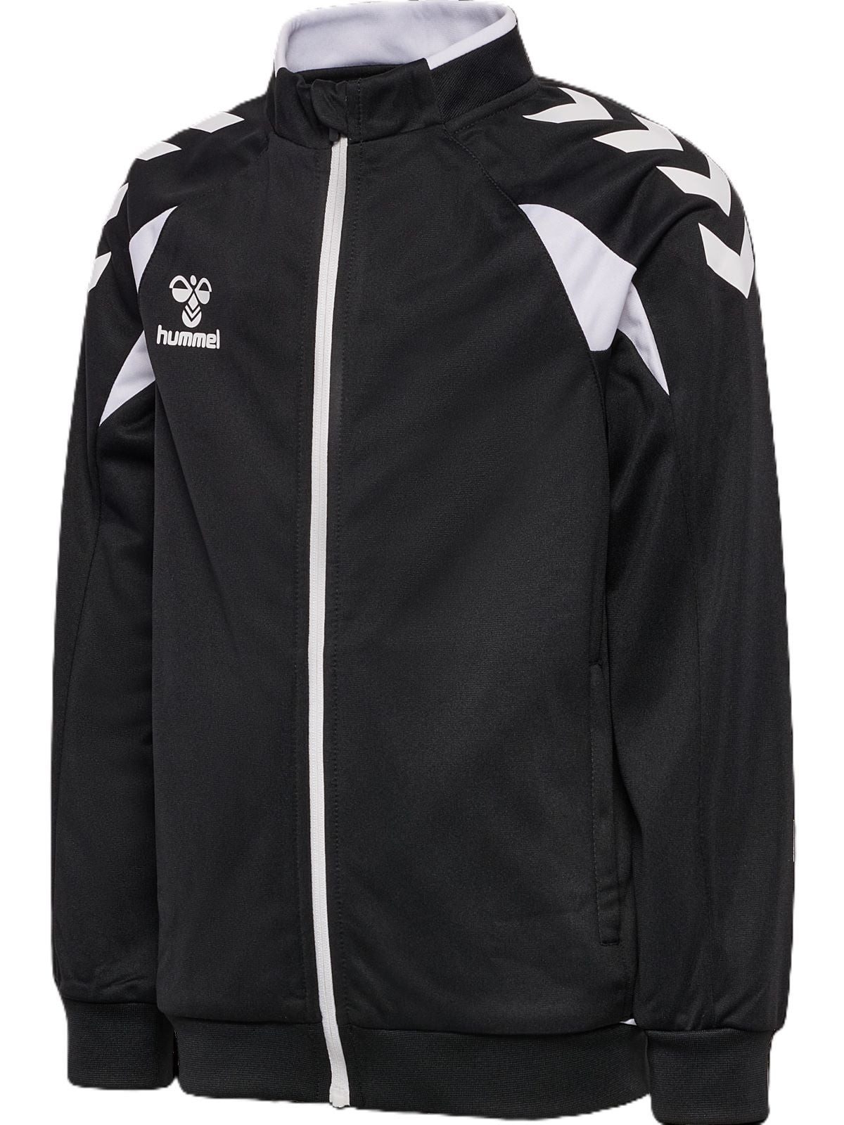 Trainingsjacke hmlCORE 2.0 Track Zip (100% rec. Polyester) schwarz/weiss Jungen