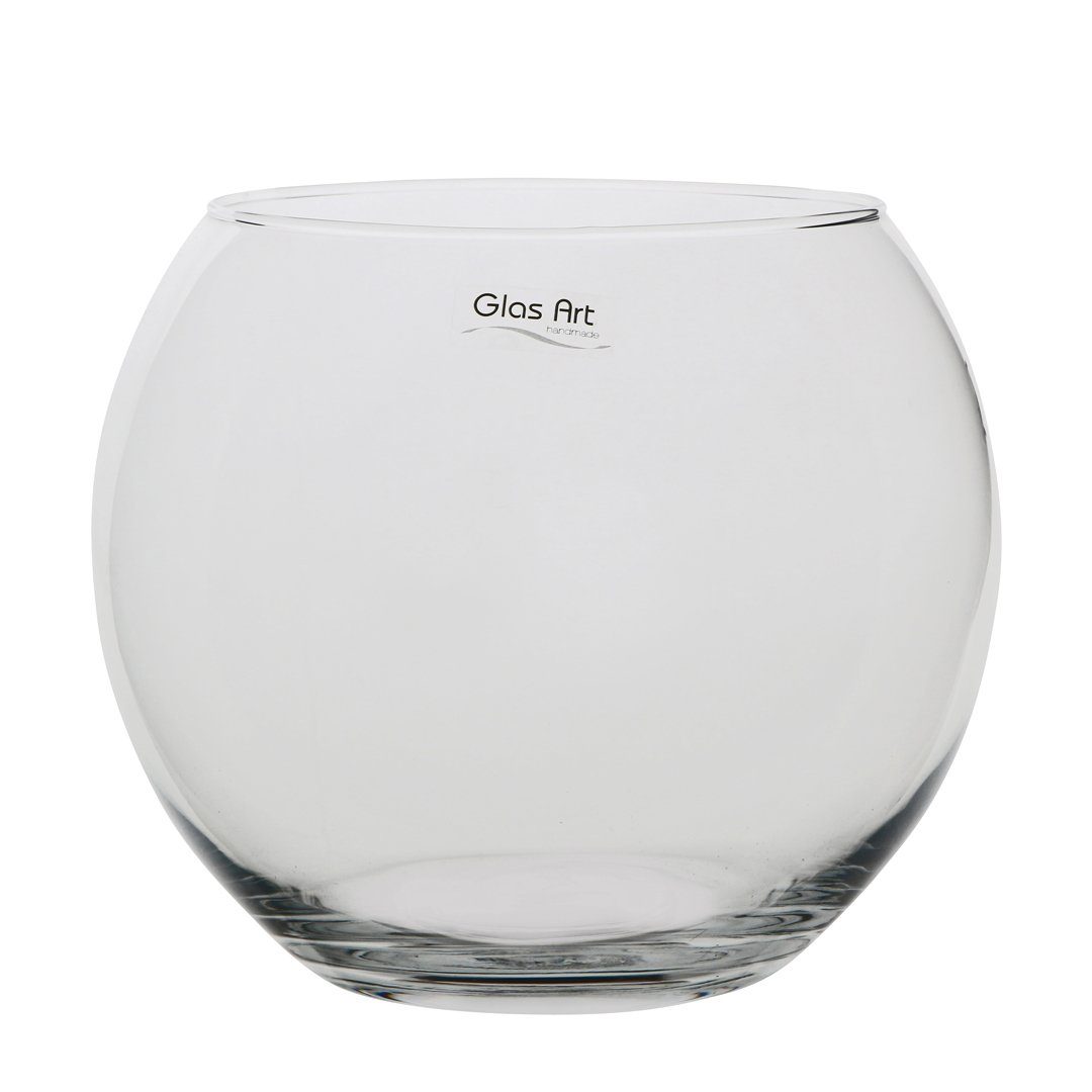 GlasArt Kugelvase Glasvase Kugelvase Klarglas Auswahl zwei Größen Ø15/18cm Handwerk (1 St., Kein Set), aus Glas