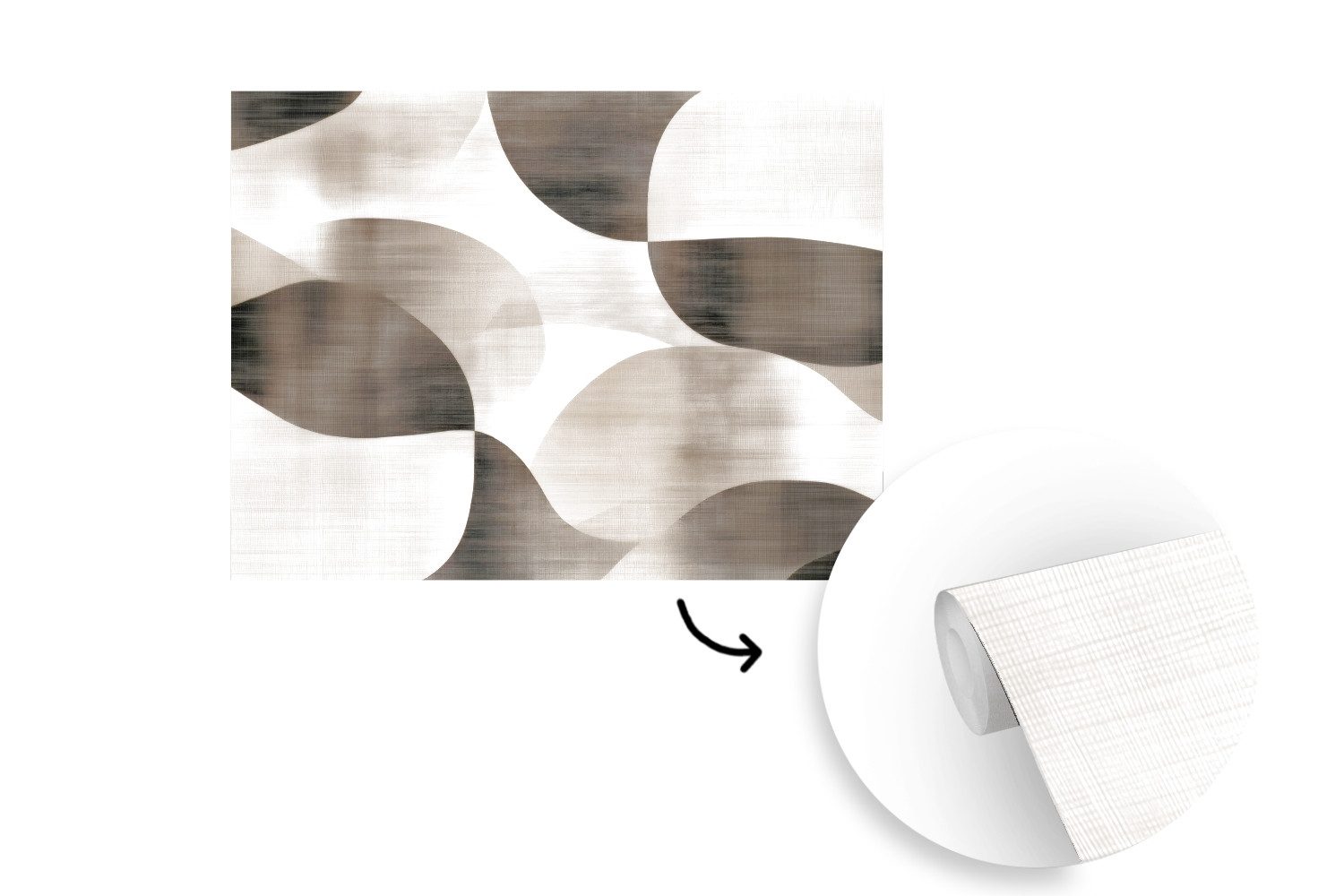 MuchoWow Fototapete Skurrile Formen - Subtile Übergänge - Dynamisch, Matt, bedruckt, Montagefertig Vinyl Tapete, Wandtapete, 275x220 cm