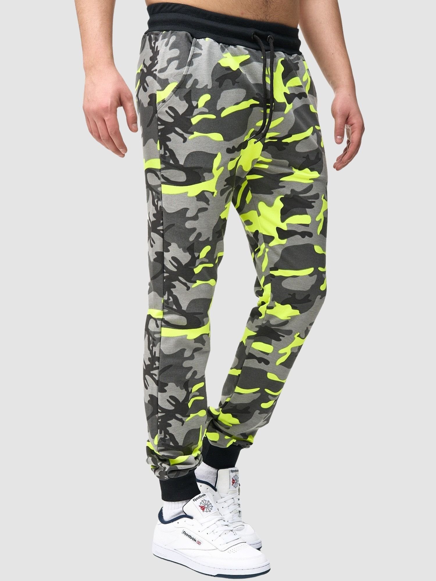 Casual Trainingshose Herren John Freizeit Fitness Gelb hose Jogginghose Sport 1-tlg) Trainingshose Männer Sweatpants, Kayna Jogginghose Sweatpan Camouflage (Sporthose