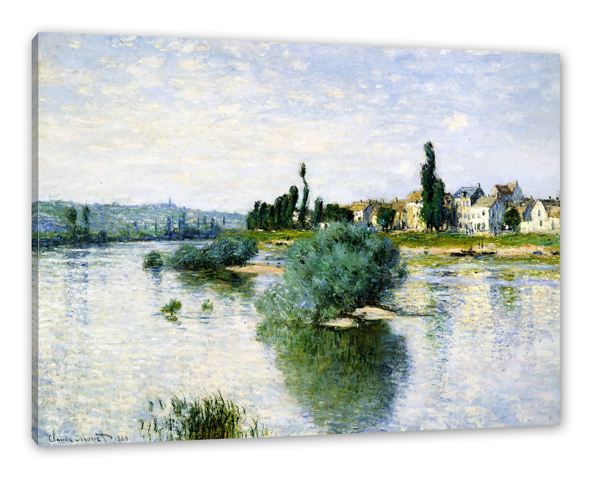 Pixxprint Leinwandbild Claude Monet - LA SEINE À LAVACOURT, Claude Monet - LA SEINE À LAVACOURT (1 St), Leinwandbild fertig bespannt, inkl. Zackenaufhänger