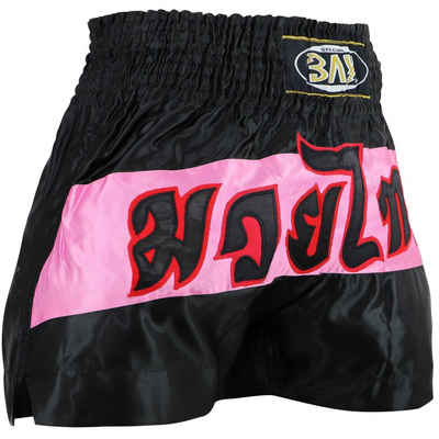 BAY-Sports Sporthose Thaiboxhose Thaiboxen Hose Шорти Muay Thai Kick Fashion schwarz (1-tlg) Kixkboxen, MMA, für Kinder und Erwachsene, Fashion schwarz grau