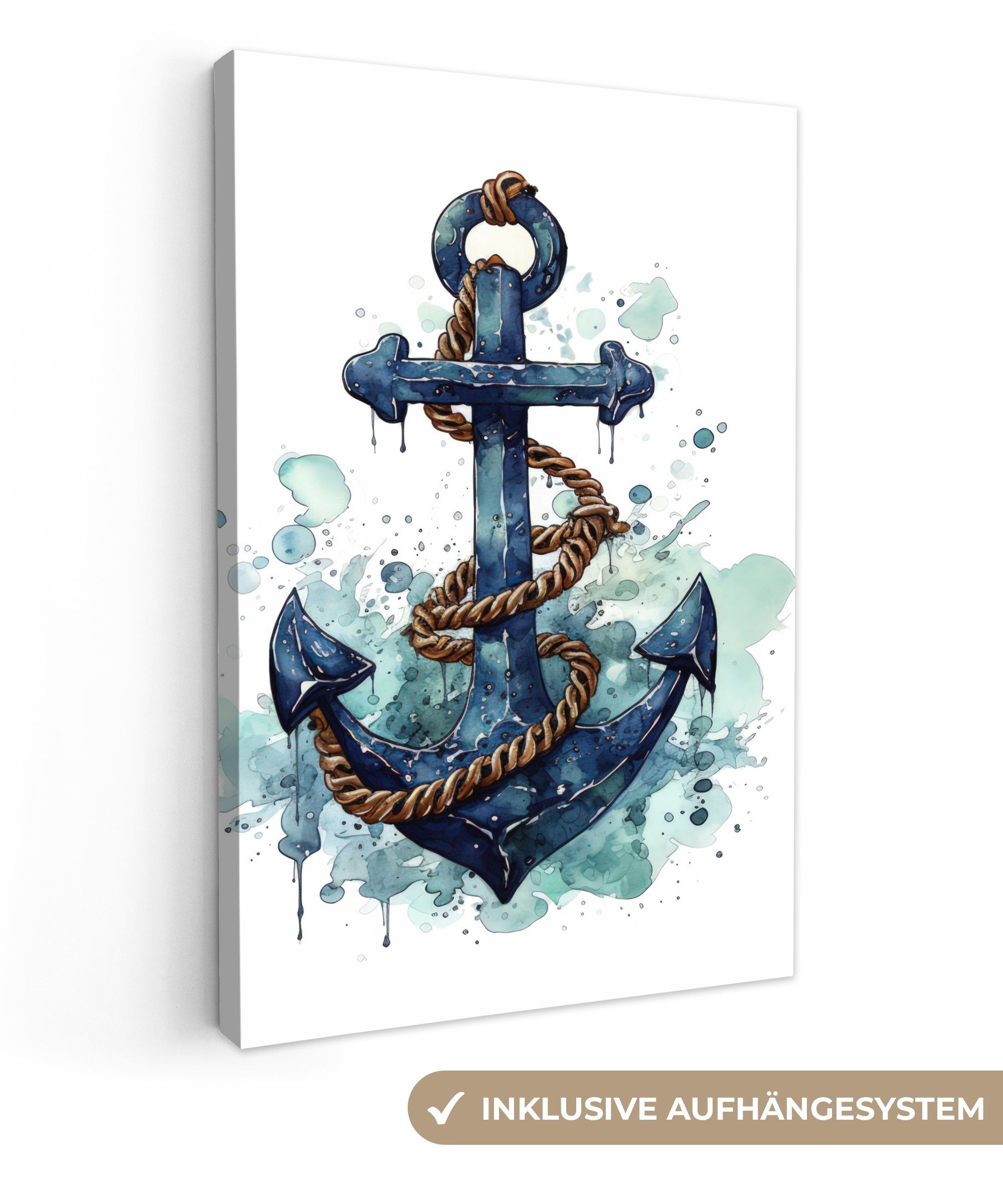 OneMillionCanvasses® Leinwandbild Anker - Blau - günstig online kaufen
