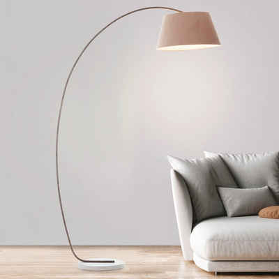 Brilliant Leuchten Bogenlampe »Brok«, 196 cm Höhe, 121 cm Ausl., E27, schwenkbar, Beton/Metall/Textil, taupe