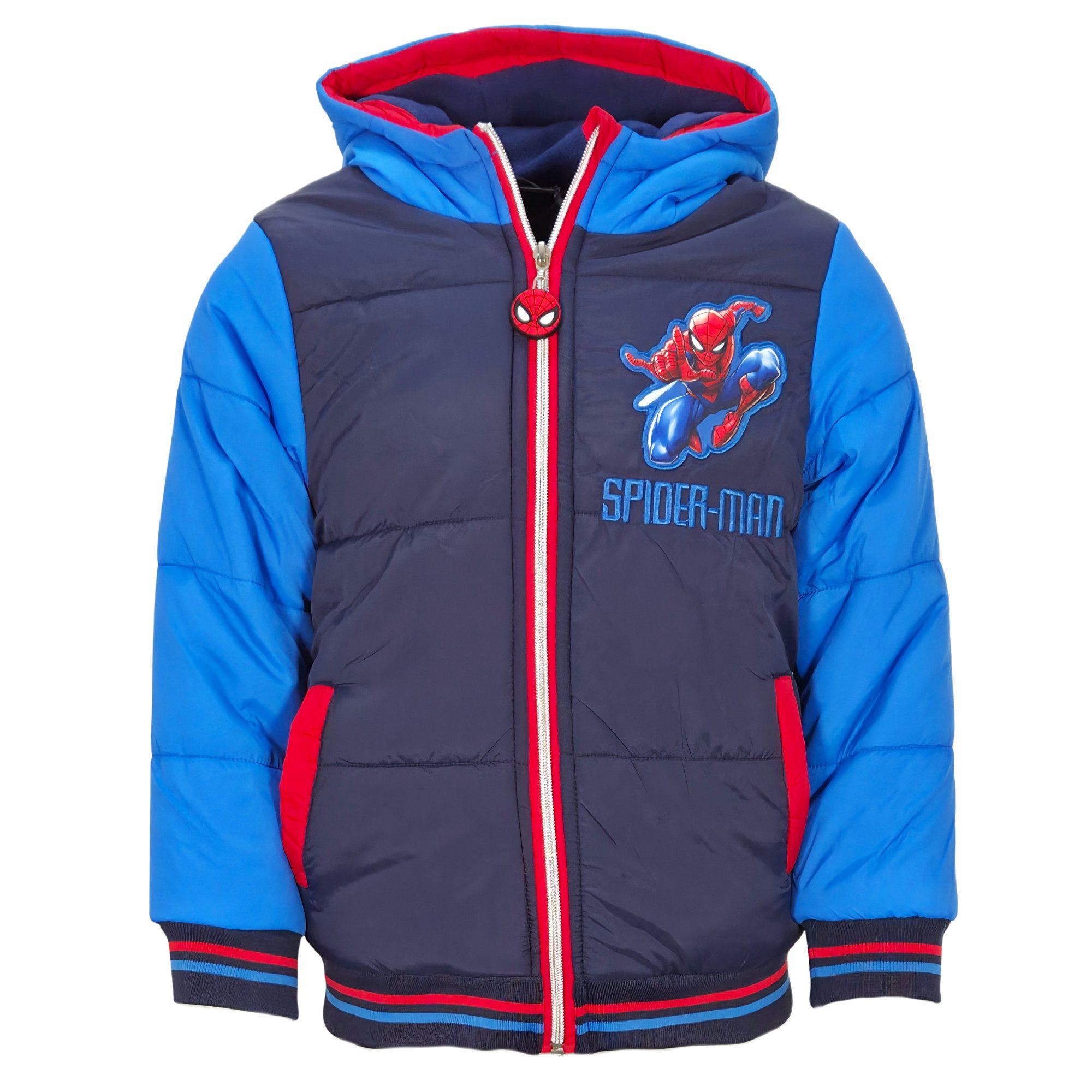 MARVEL Winterjacke Marvel Spiderman Kinder Jungen Winterjacke Jacke mit Kapuze Gr. 98 bis 128