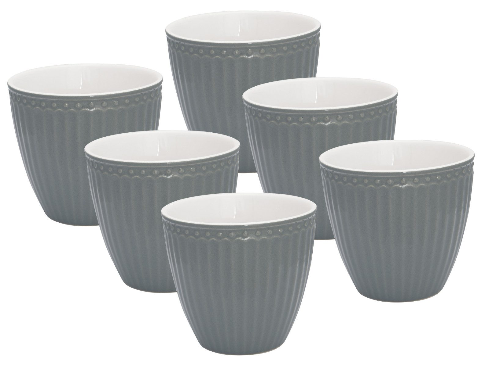 Greengate Кавовий сервіз Alice Latte Cup stone grey 0,3 l Set6, Steinzeug