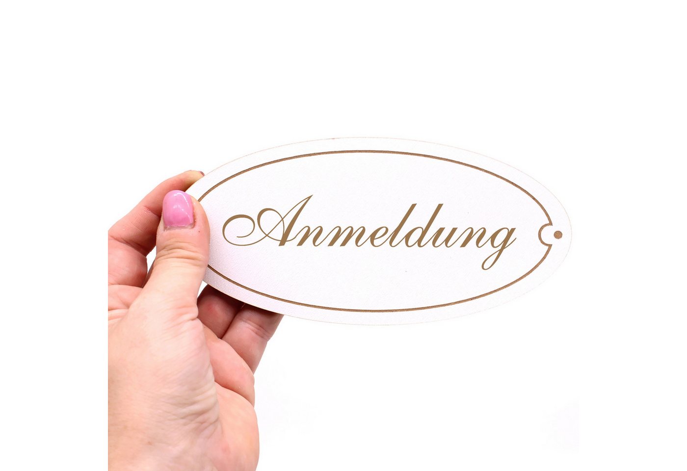 Thumbnail - Dekolando Hinweisschild Türschild Oval - Anmeldung - Schild 15 x 7 cm - Schilder Türschilder, (1 St)