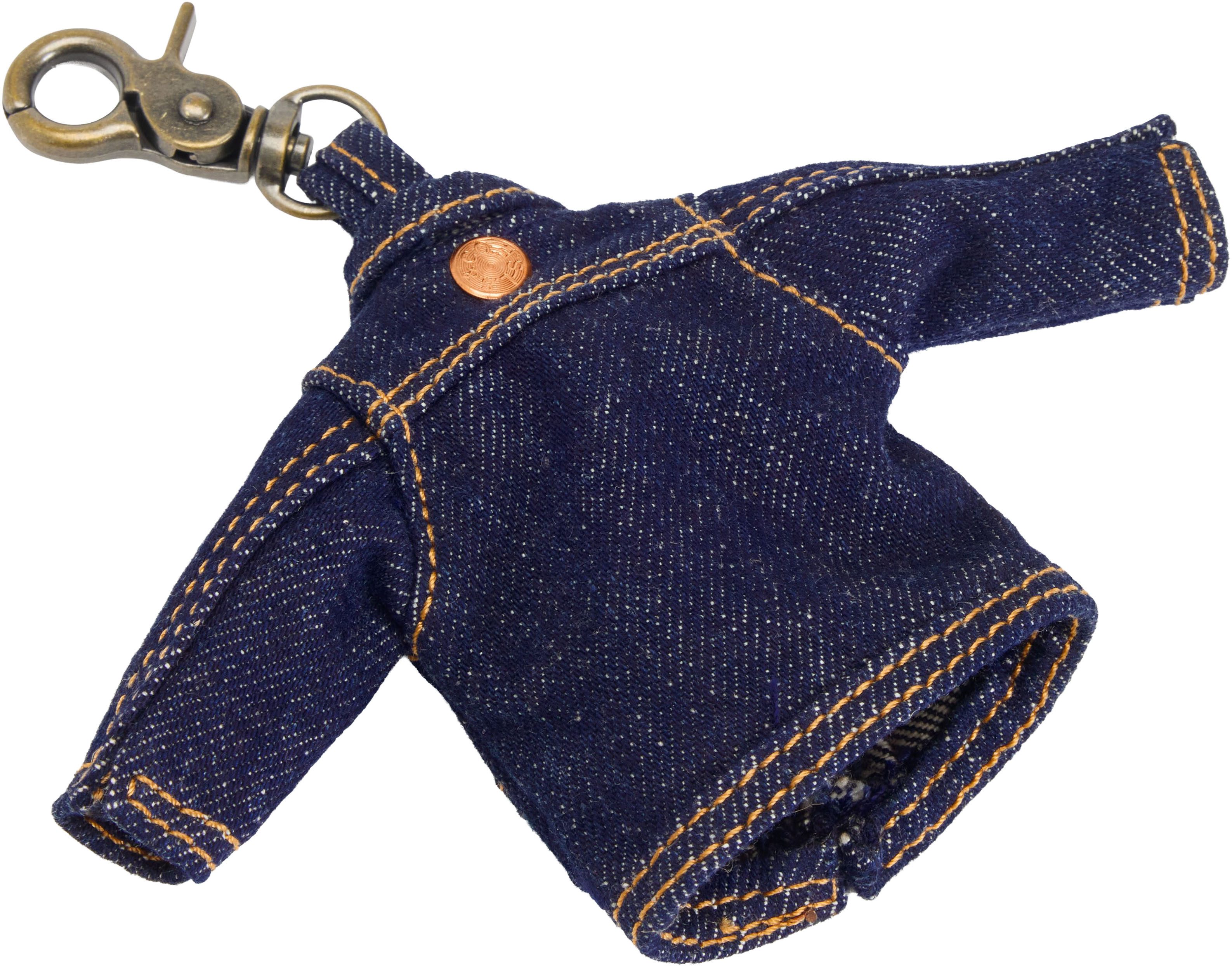 Levi's® Schlüsselanhänger LEVI'S MINI TRUCKER CHARM, Mini Jeansjacke für Schlüsselbund, Tasche oder Rucksack mit Karabiner