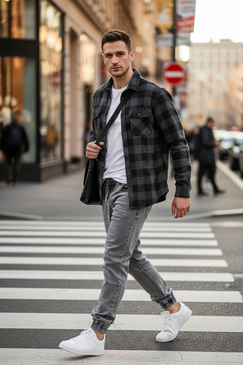Reslad Stretch-Jeans Reslad Used Look Jeans-Herren Slim Fit Jogging-Hose RS-2073 Stretch Jogging-Denim Schlupfhose