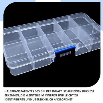 Daisred Aufbewahrungsbox Gitter transparente Sortierboxen für Kleinteile Organizer (2 St)