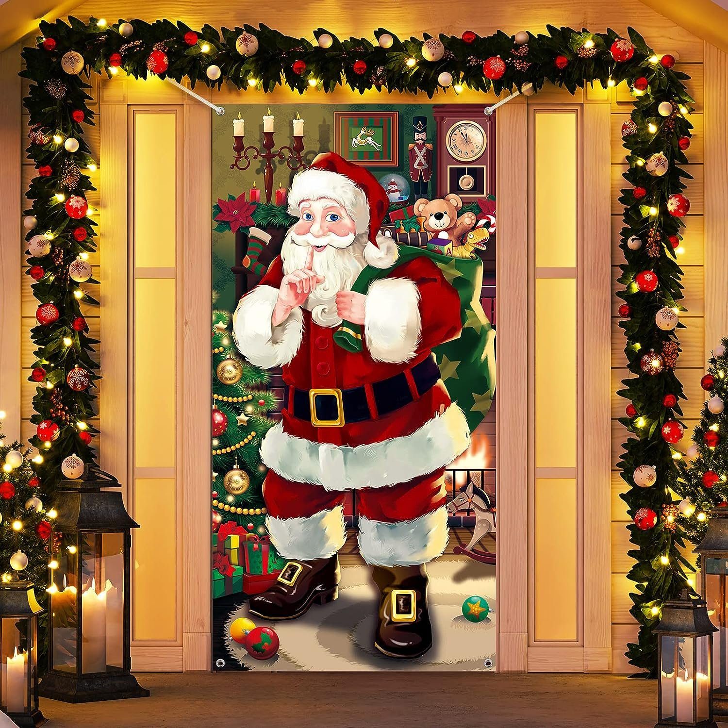 WaKuKa Hängedekoration Weihnachts-Türdekoration, Weihnachtsbanner zum  Aufhängen an der Tür (1 St), Ideal für Weihnachtsfeiern und  Fotografie-Requisiten