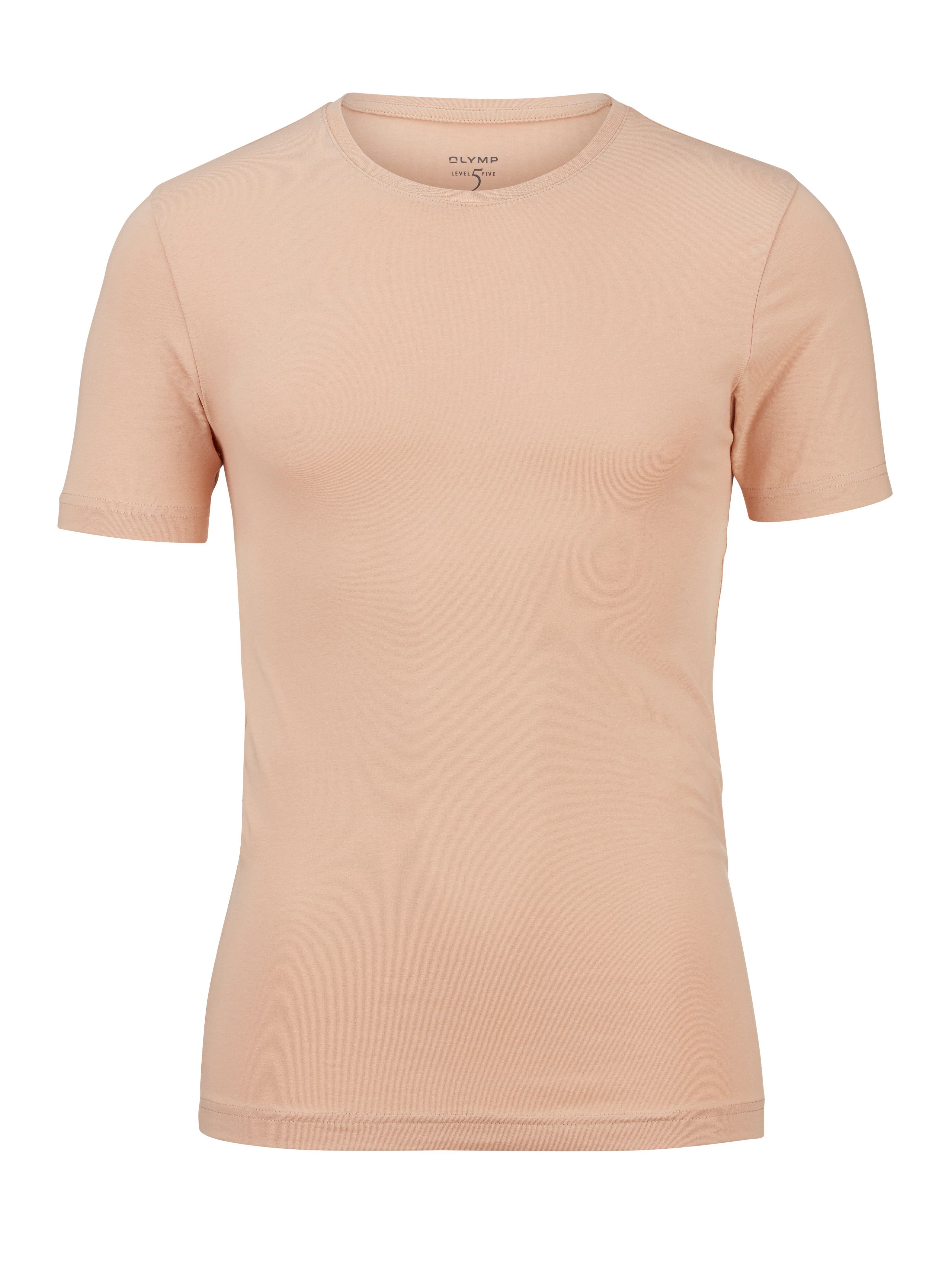 T-Shirt caramel body fit Level 5 OLYMP