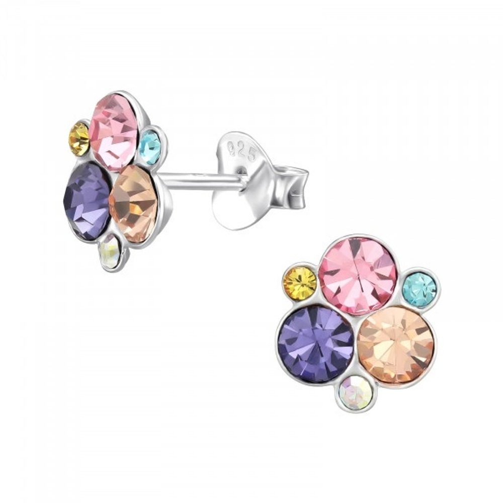 Paar Ohrstecker KRISTALL 6 regenbogenfarben, 2-tlg.
