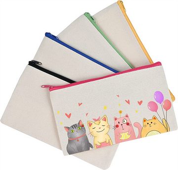yozhiqu Federmäppchen Canvas-Stifttasche mit Reißverschluss DIY Doodle Pencil Bag, (1-tlg), geeignet für die Aufbewahrung kleiner Gegenstände, leicht zu tragen