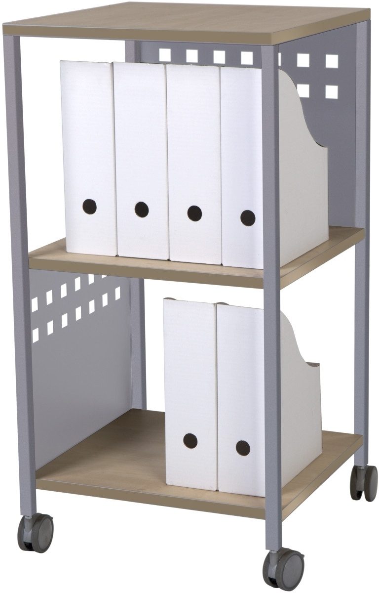 rocada Bürowagen Mehrzwecktrolley BxTxH 45x45x86cm buche/silber