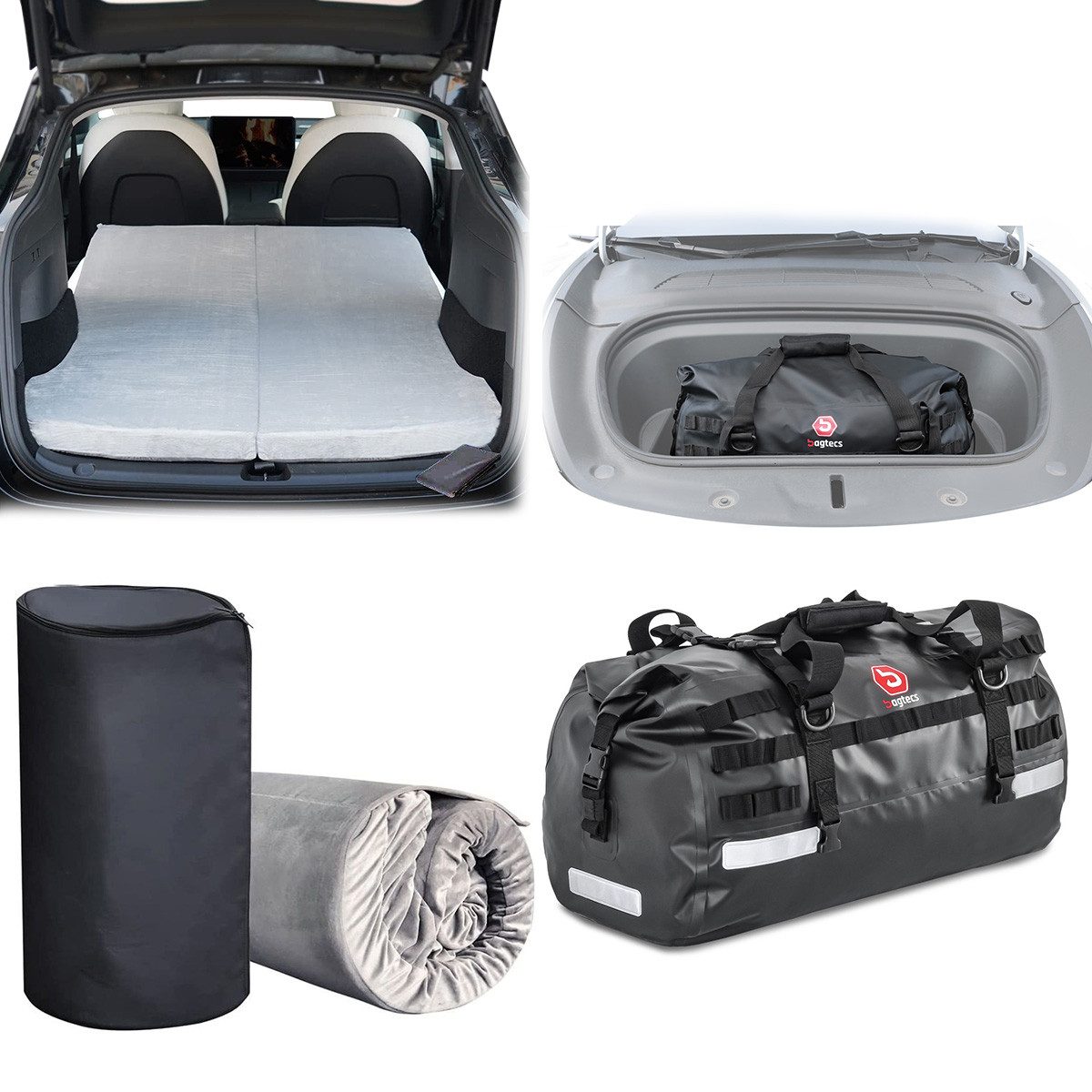 Vanit Campingliege Set Frunk Tasche Volumen 50l + Klappmatratze passend für Tesla Model Y