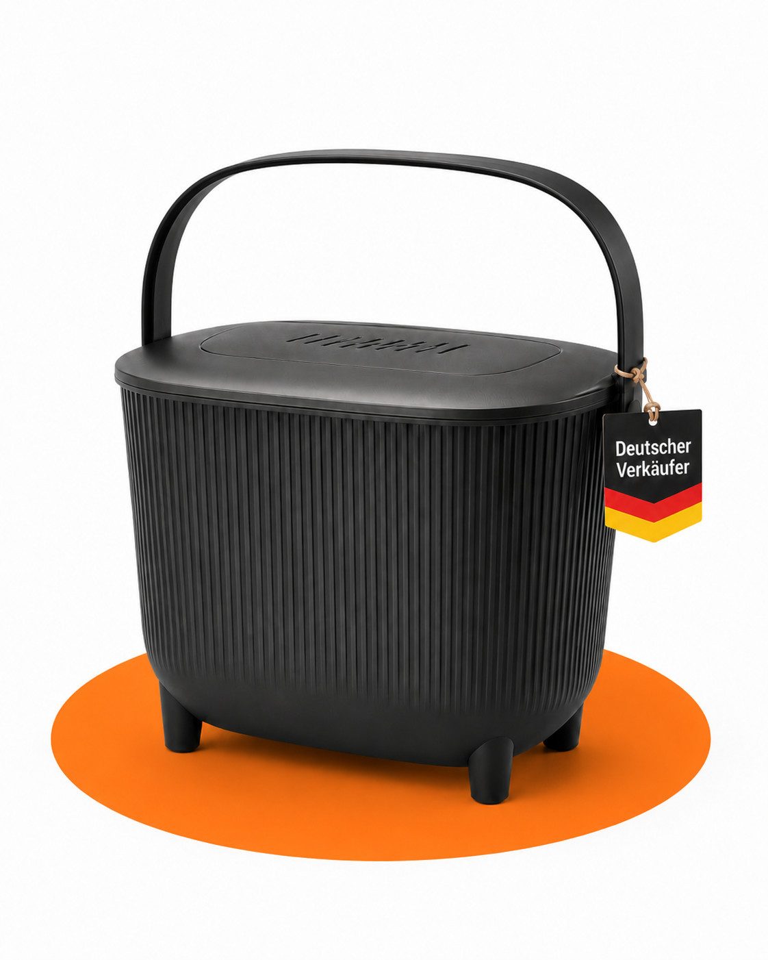 ONDIS24 Biomülleimer Bioabfalleimer, Komposteimer 10 L mit Aktivkohlefilter, Maße 31,5 × 22 × 25 cm, Gewicht 550g