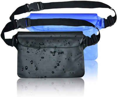 Alster Herz Bauchtasche 2 Stück Wasserdichte Tasche Handy Schutzhülle für Wassersport, H076, verstellbarer Hüftgurt, 100% wasserdicht