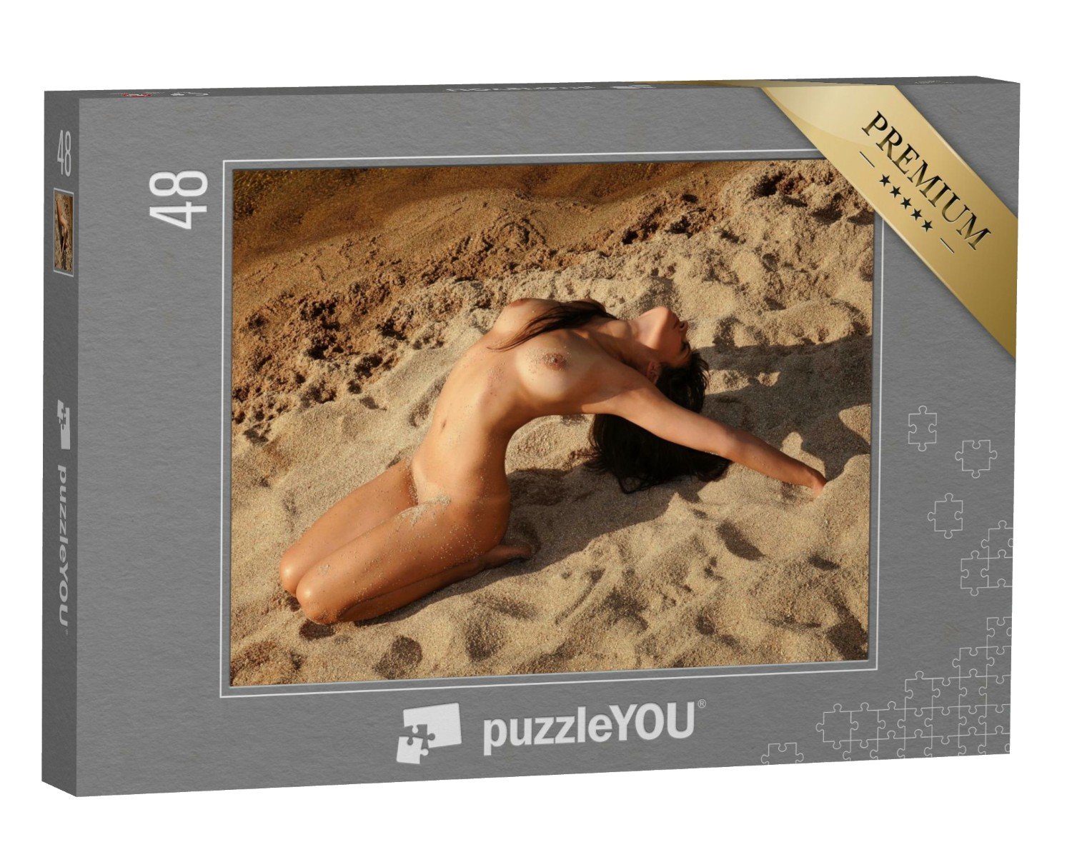 puzzleYOU Puzzle Schön und sexy: Aktfotografie einer Frau am Strand, 48 Puzzleteile, puzzleYOU-Kollektionen Erotik