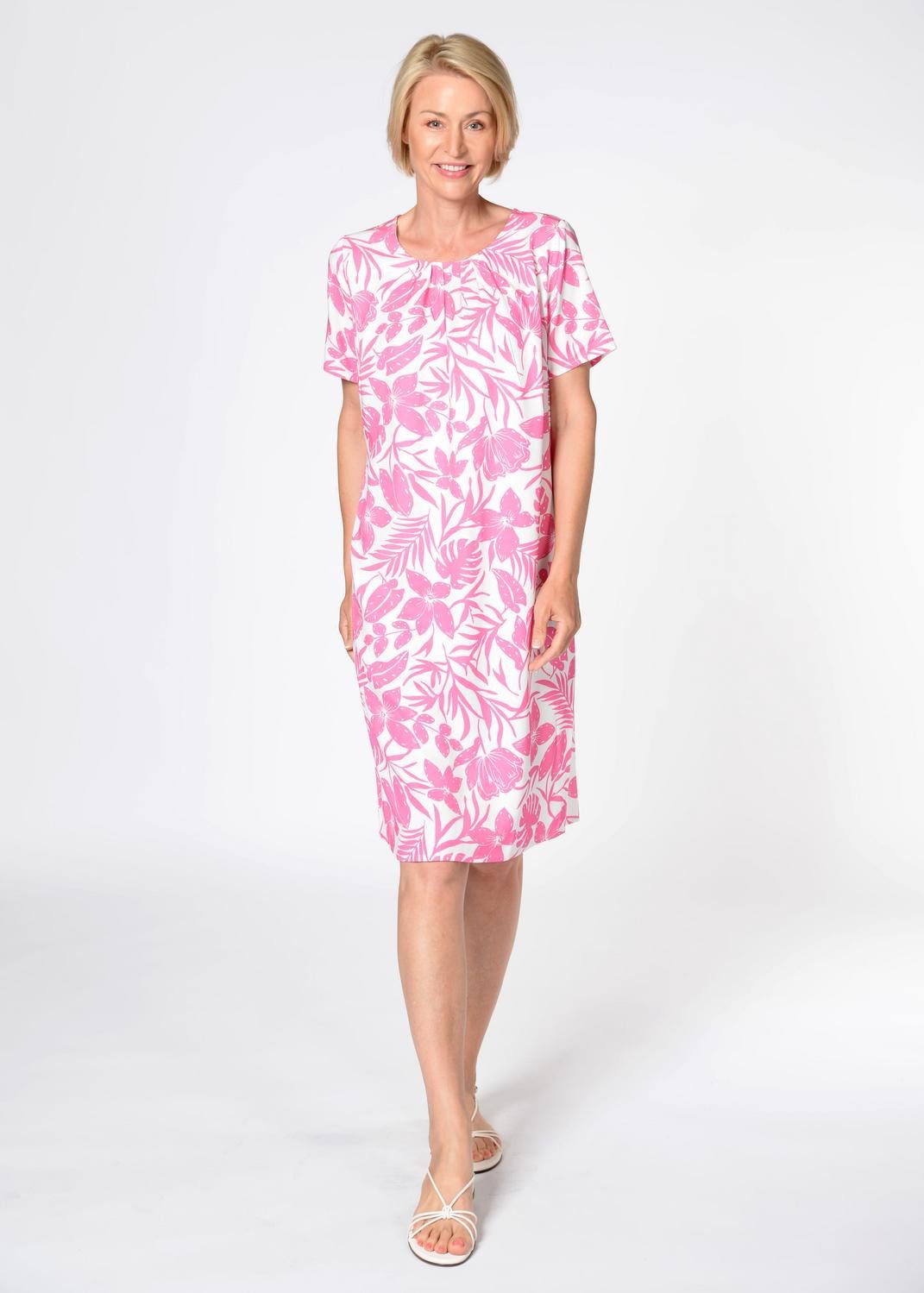 Clarina Maxikleid Kleid, 1/2-Arm, Alloverprint günstig online kaufen