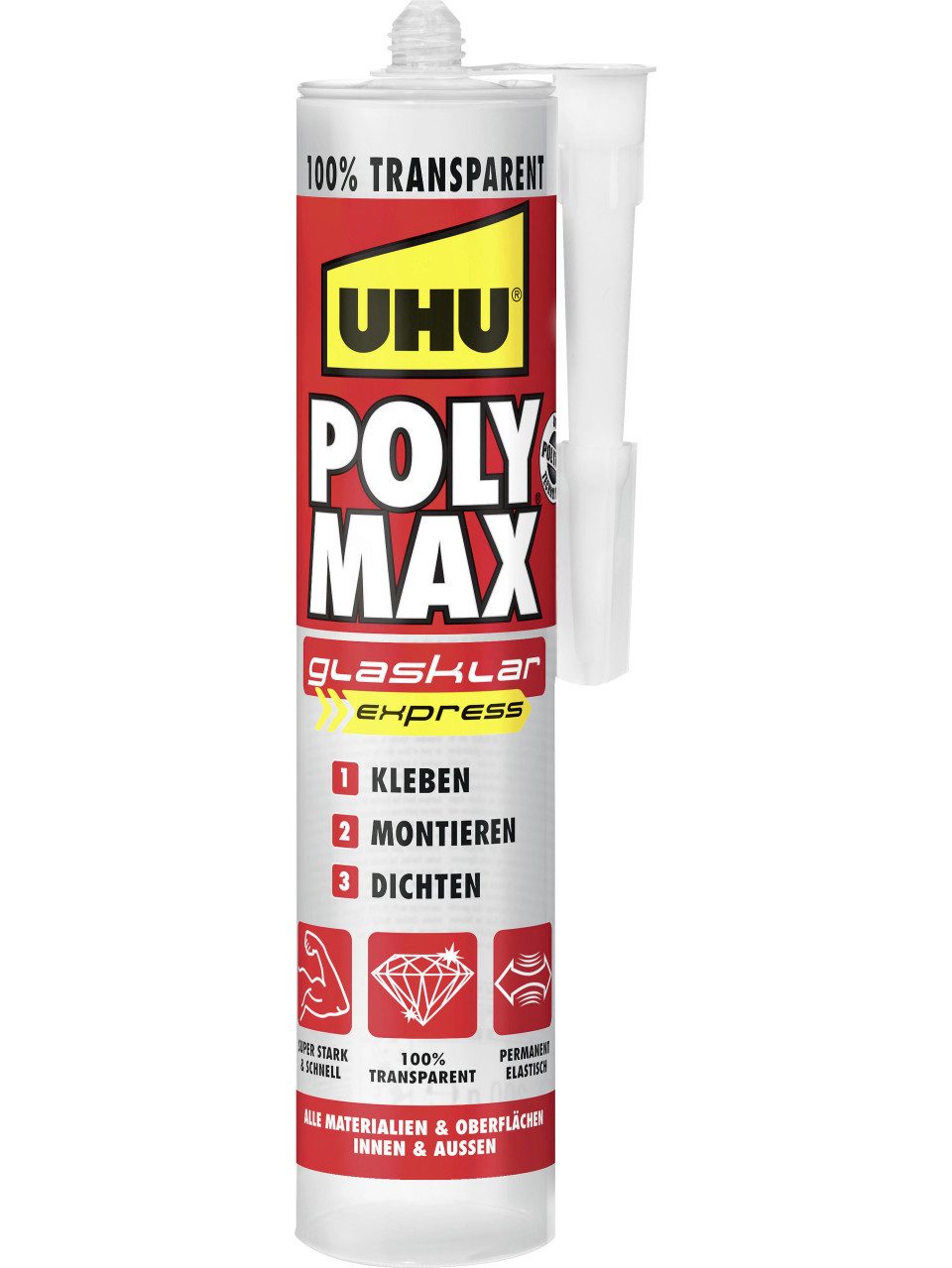 UHU Klebstoff UHU Poly Max Power Montagekleber 300g, transparent