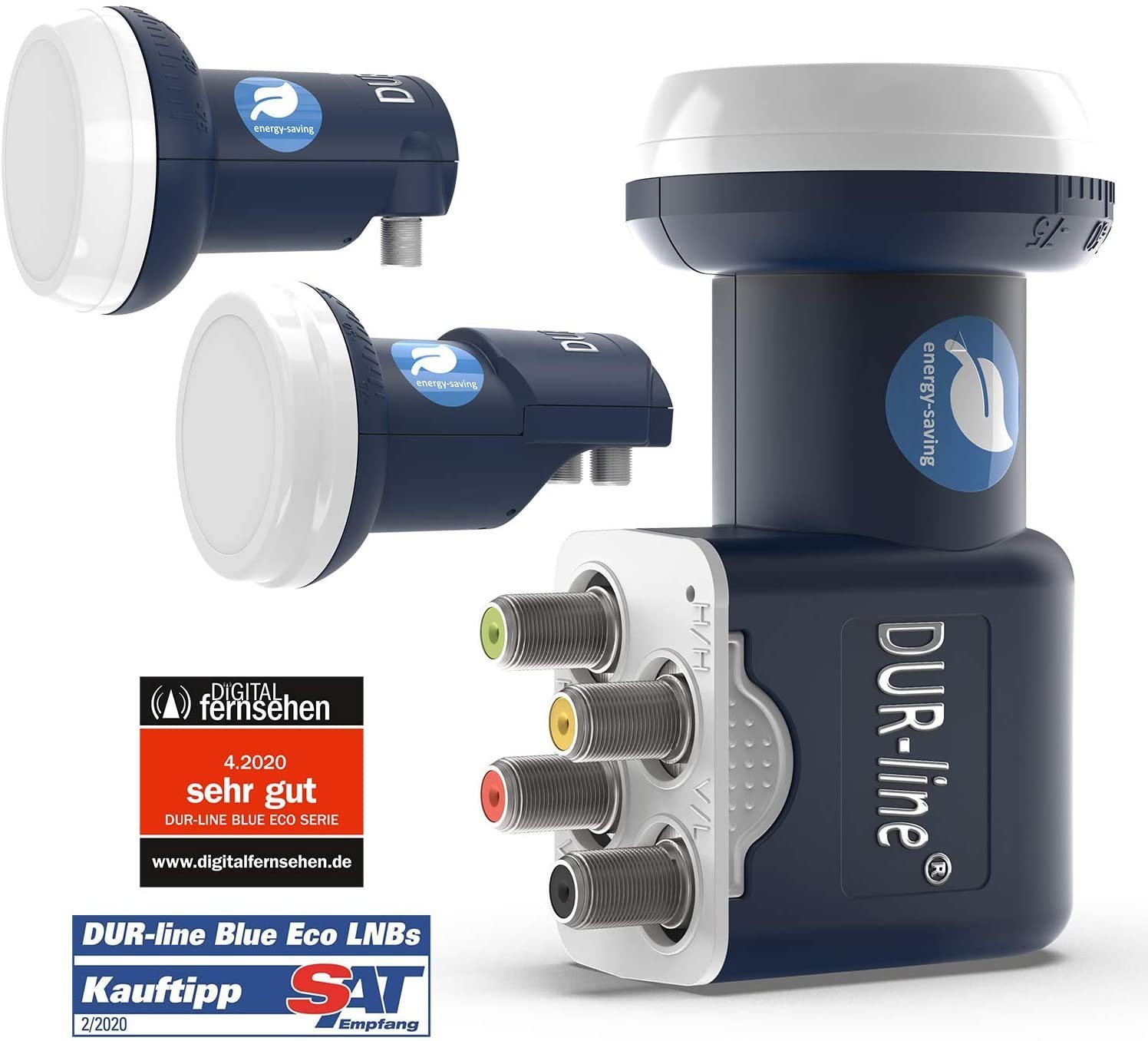 DUR-line DUR-line Blue ECO Quad - Stromspar-LNB - 4 Teilnehmer - Premium-Qualit Universal-Quad-LNB