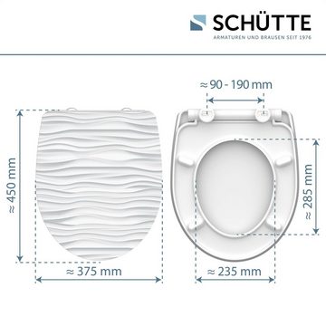 Schütte WC-Sitz White Wave, Duroplast, mit Absenkautomatik und Schnellverschluss, High Gloss