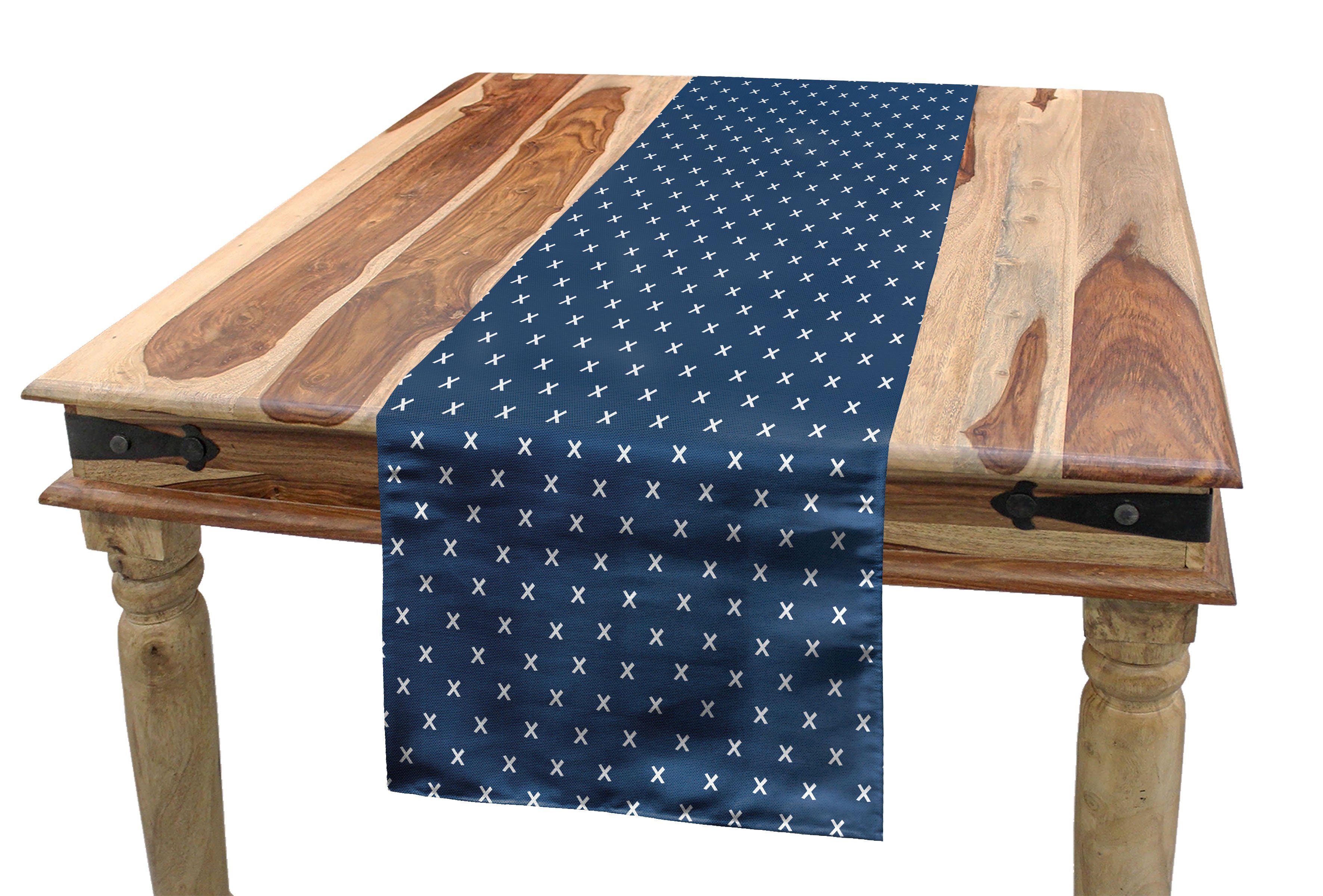 Abakuhaus Tischläufer Esszimmer Küche Rechteckiger Dekorativer Tischläufer, Geometrisch Zahlreiche X gezeichneten Formen
