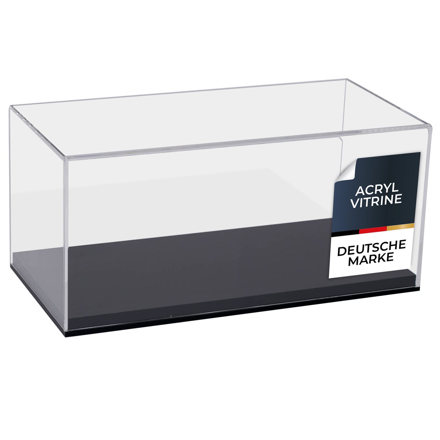 HMF Vitrine Elegante Acryl Vitrine, Ausstellungskasten für Sammelstücke Schaukasten für Modellautos, Figuren, 30 x 15 x 14 cm, transparent