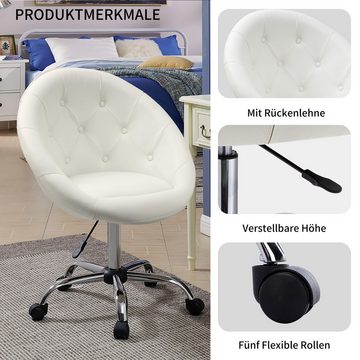 Duhome Sessel, Sitzhocker Drehstuhl Rollhocker Bürostuhl Kunstleder Höhenverstellbar