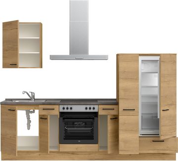nobilia® Küchenzeile "Structura basic", vormontiert, Ausrichtung wählbar, Breite 270 cm, mit E-Geräten