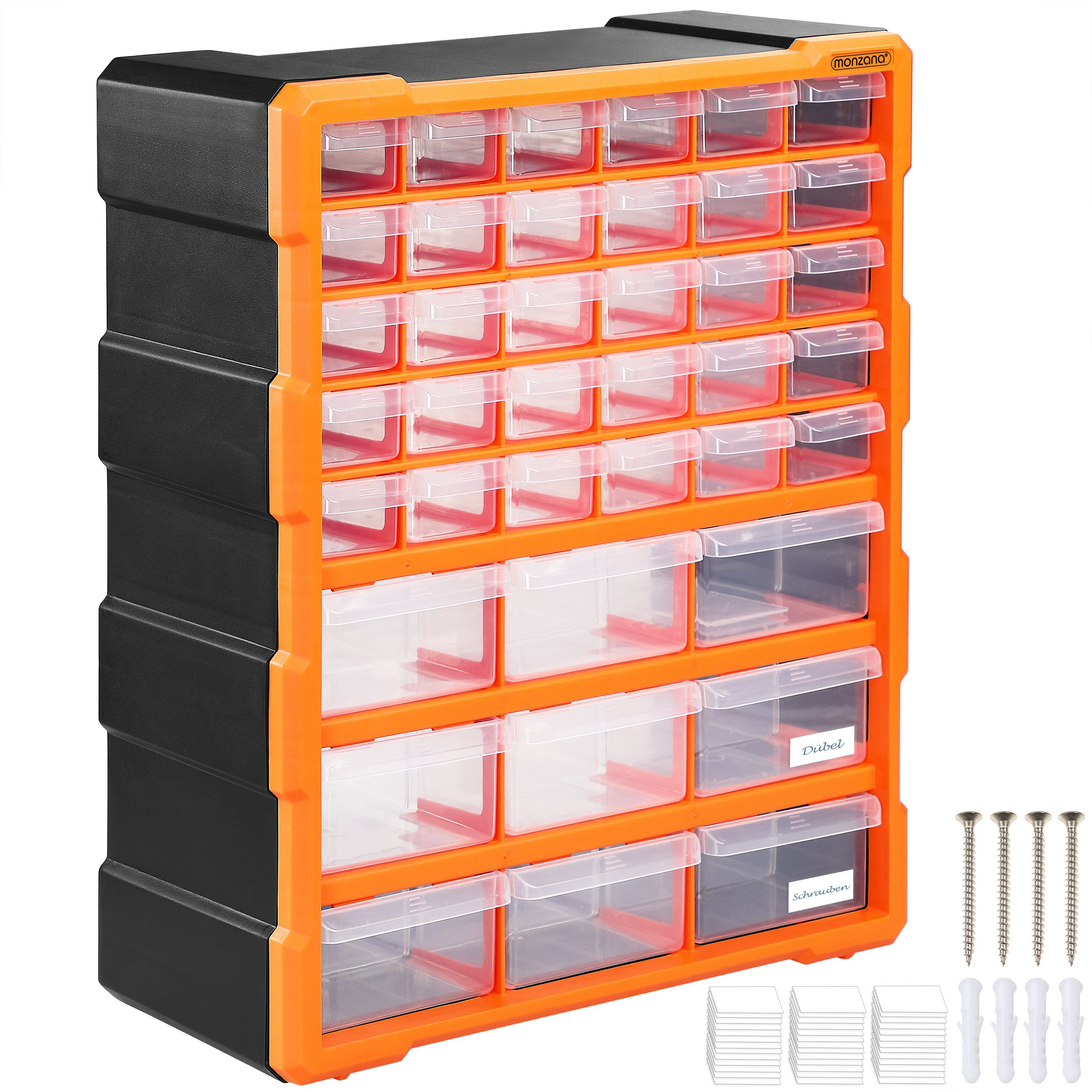monzana Aufbewahrungsbox (49 St), 39 Schubladen 47,5x38x16cm Sortimentskasten Sortierkasten