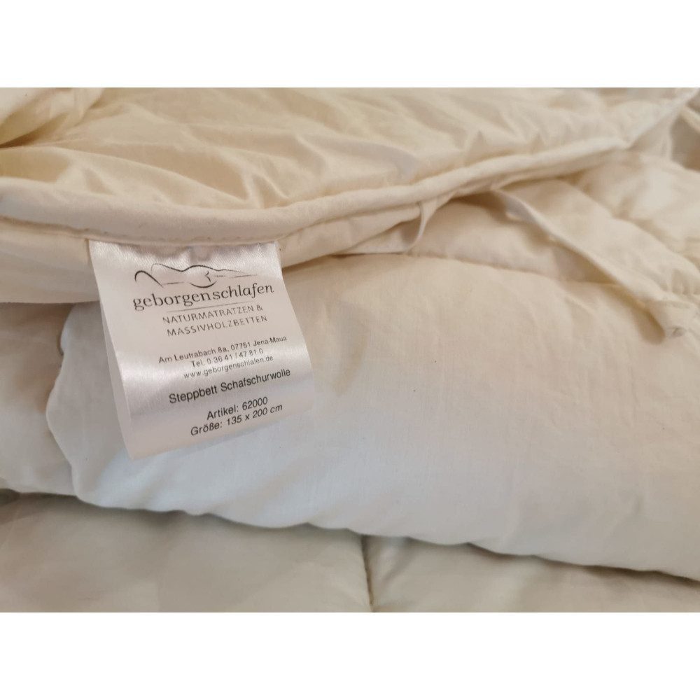 geborgenschlafen Naturhaarbettdecke Schafwolle 4 Jahreszeiten Set - Bio-Baumwolle, atmungsaktiv, Füllung: Schafwolle / Merino-Schafschurwolle, Bezug: 100 % Bio-Baumwolle, Naturdecke Schafwolle Winter & Sommer Komfortable 135x200cm/155x200 cm