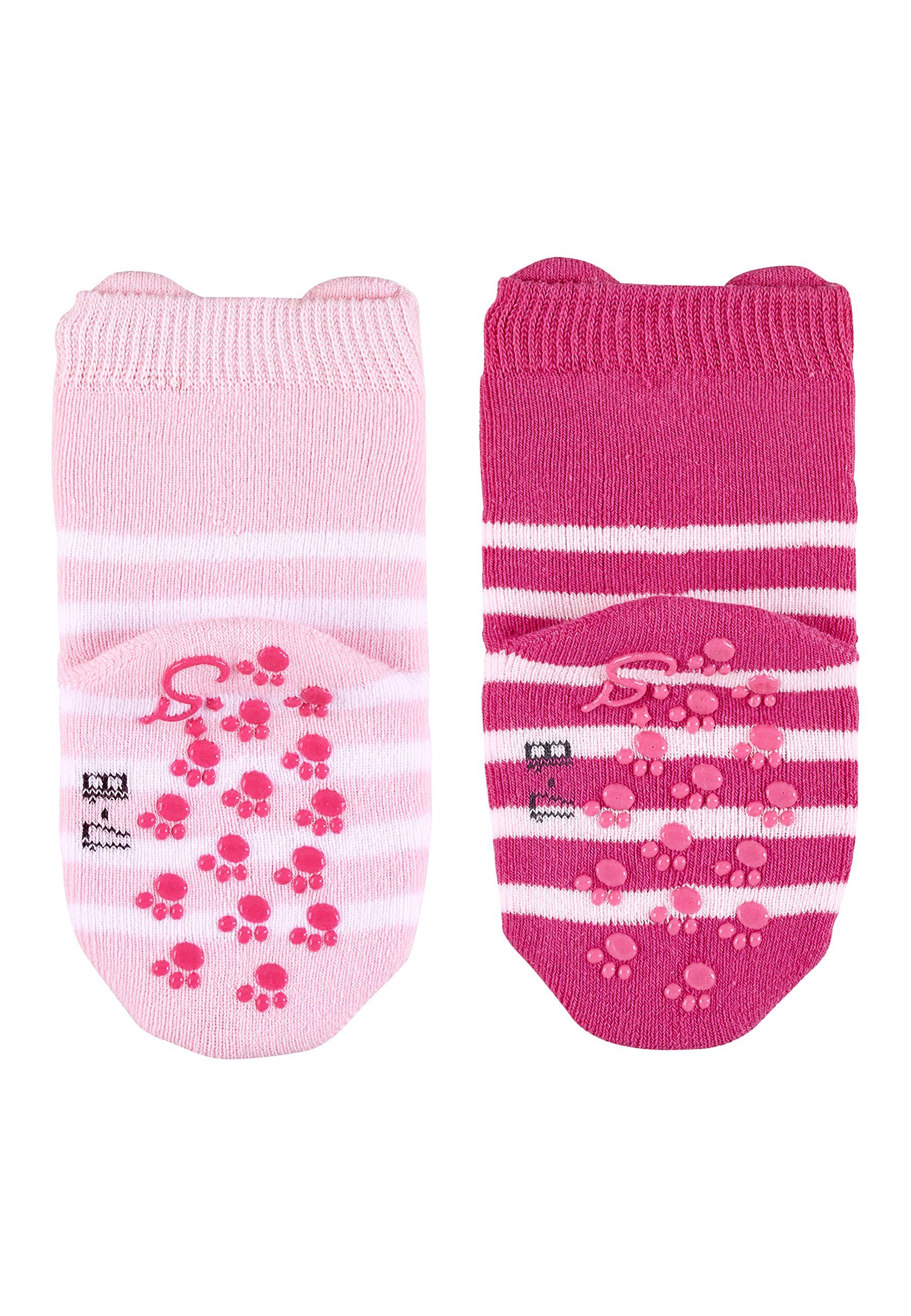 Sterntaler® Basicsocken ABS Krabbelsocken 2er-Pack Katze (2-Paar, 2er-Pack) Krabbelsocken mit Noppen an der Sohle, ABS- Socken mit süßen Motiven