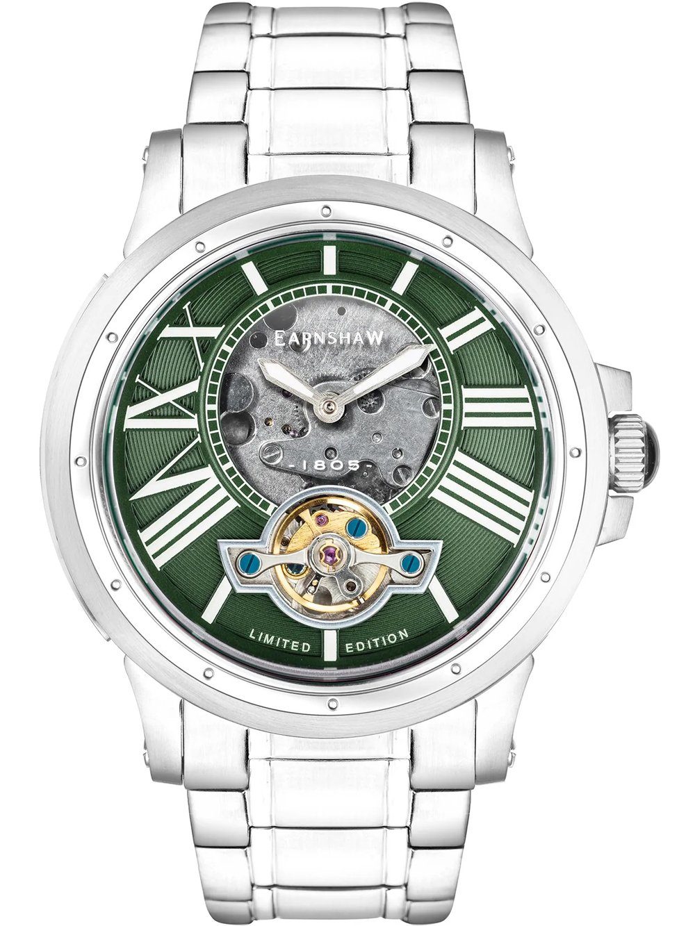 Thomas Earnshaw Automatikuhr Thomas Earnshaw ES-8244-33 Bertha Open Heart Skeleton Herrenuhr 42mm Thomas Earnshaw ES-8244-33 Bertha Open Heart Skeleton Herrenuhr 42mm
