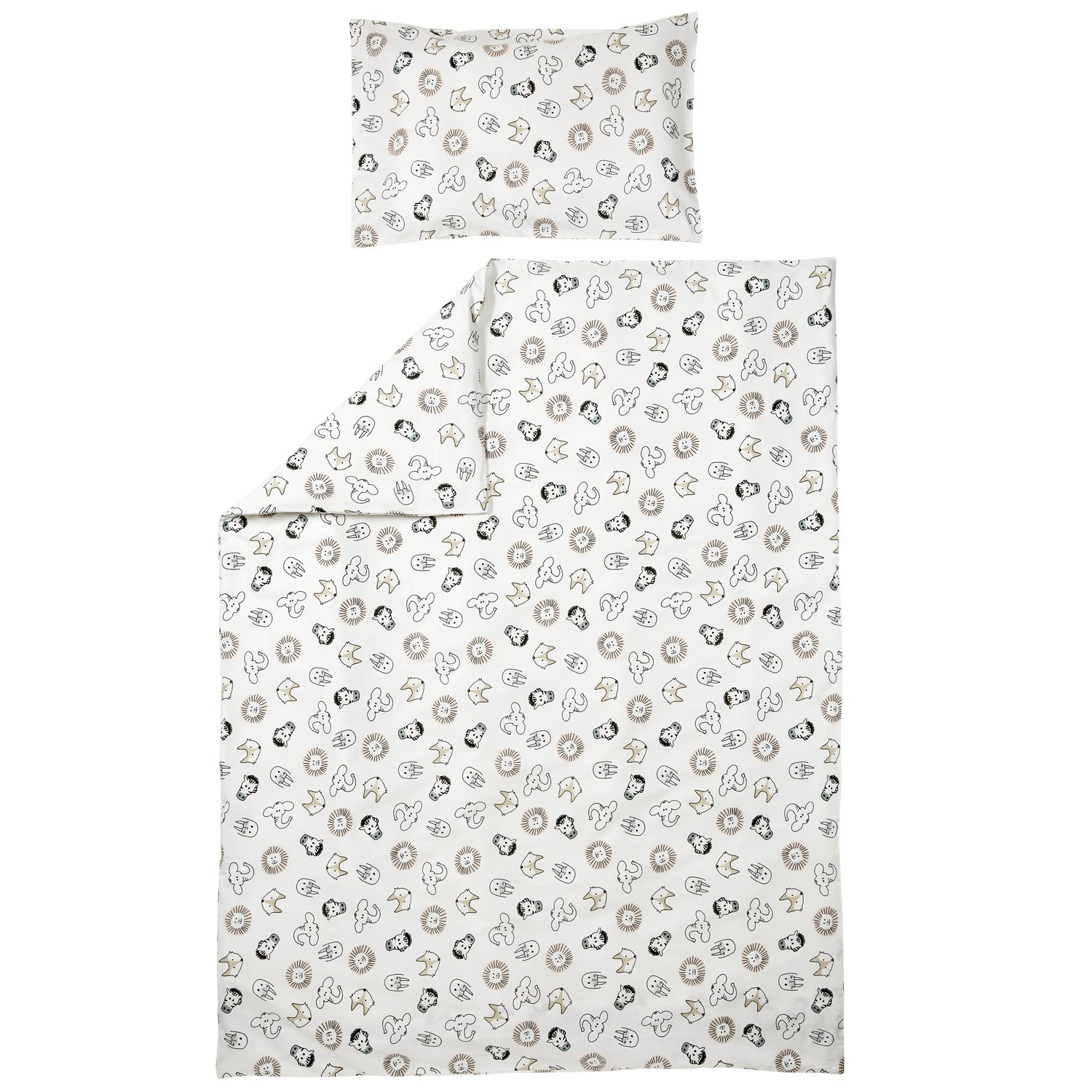 Meyco Baby Babybettwäsche Animal Multicolour, Gewebt, 1 teilig, 120x150cm