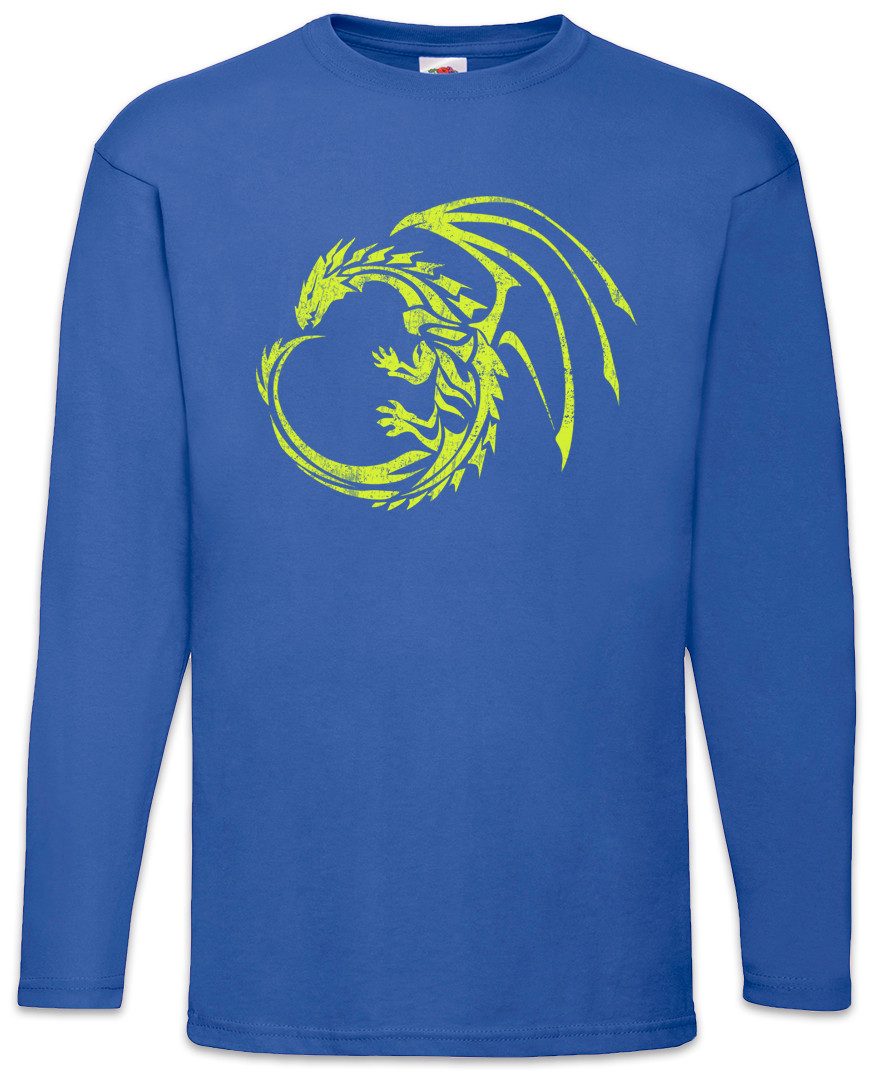 Langarmshirt Tribal Dragon I Langarm T-Shirt Drache Drachen Kelten Celts Keltischer