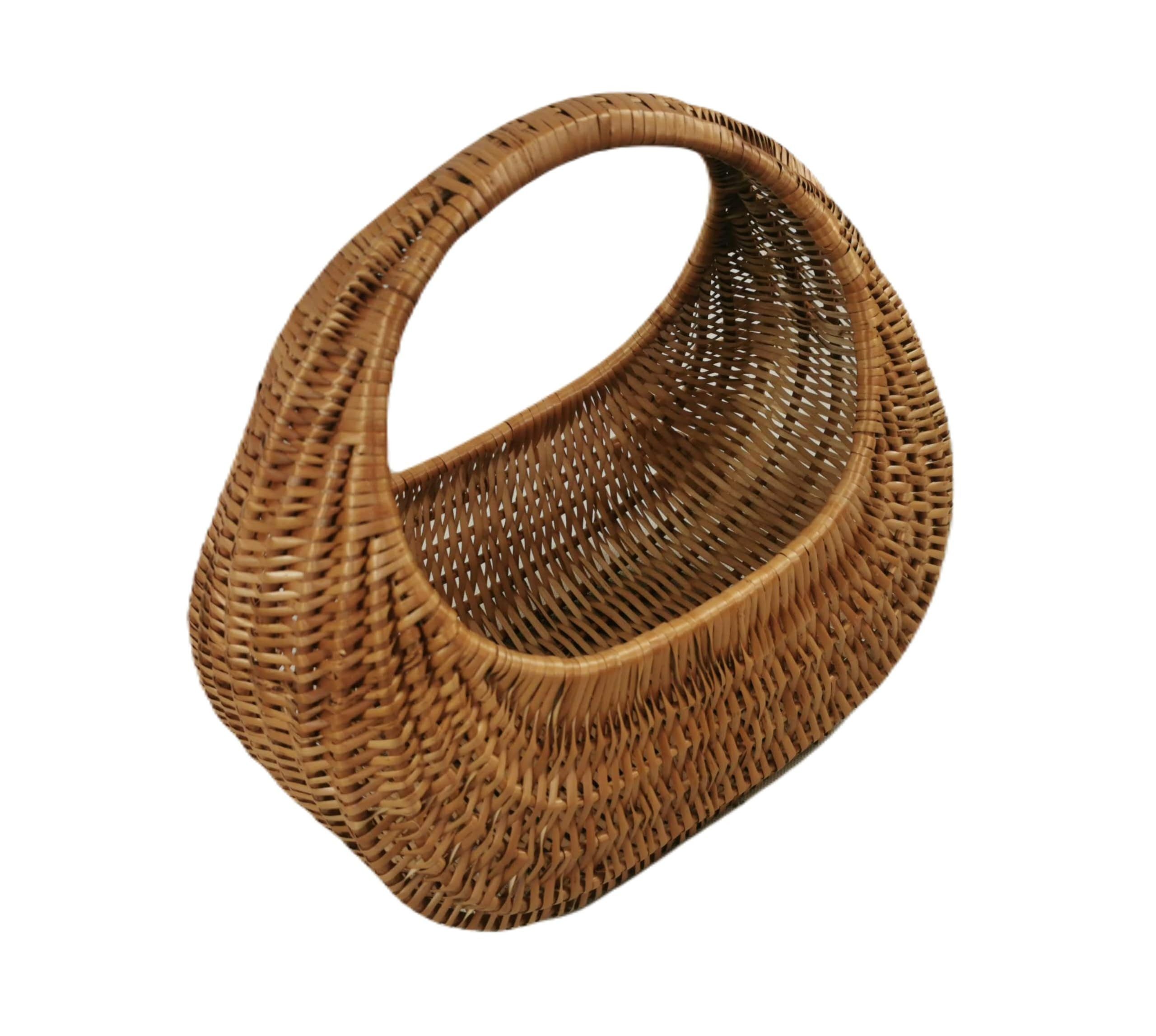 natuleo by pokuc Flaschenkorb Einkaufskorb aus Weide Braun 40x23x34 cm "Schnecke"