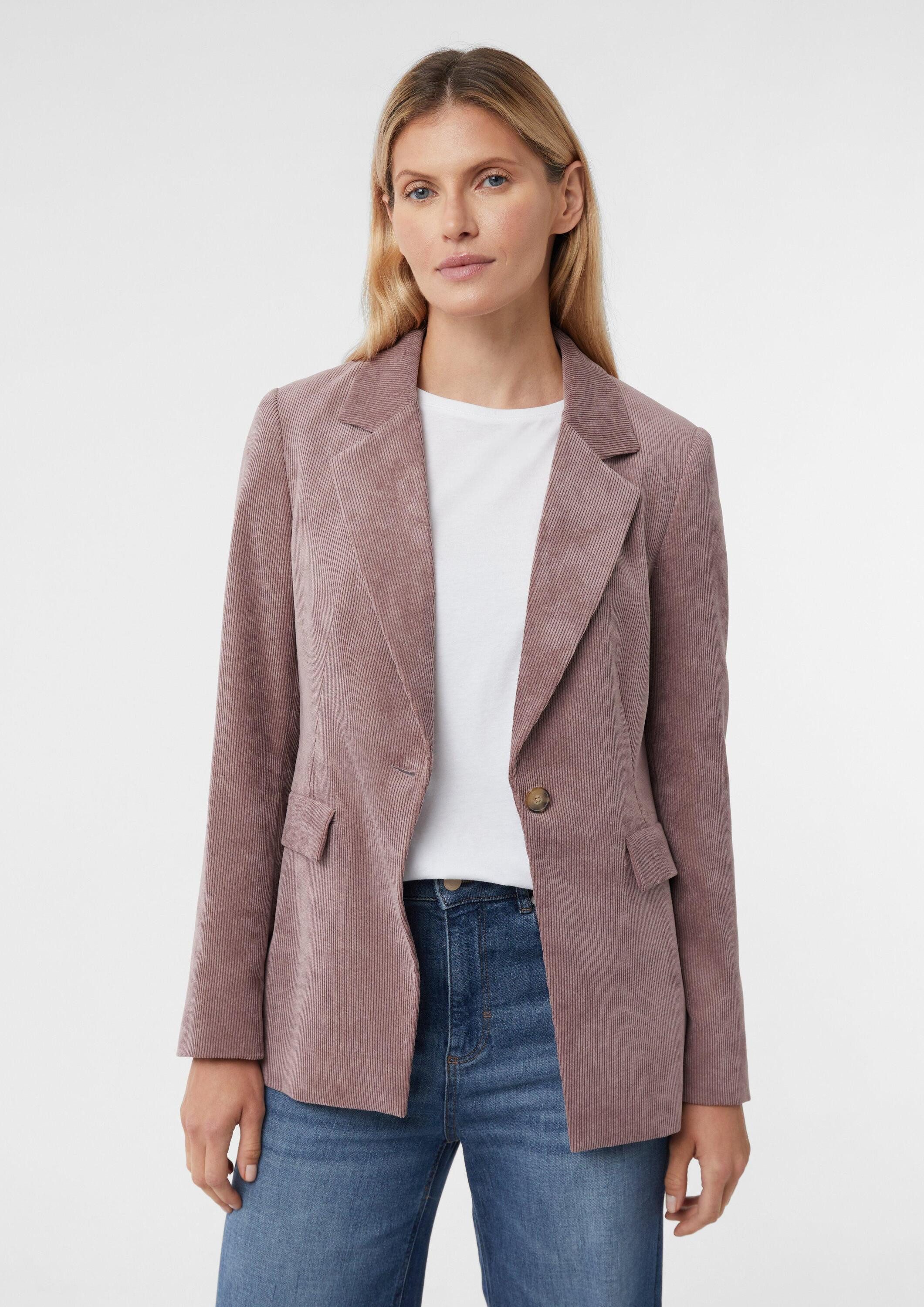 comma Jackenblazer Indoor-Blazer Taillierter Cordblazer