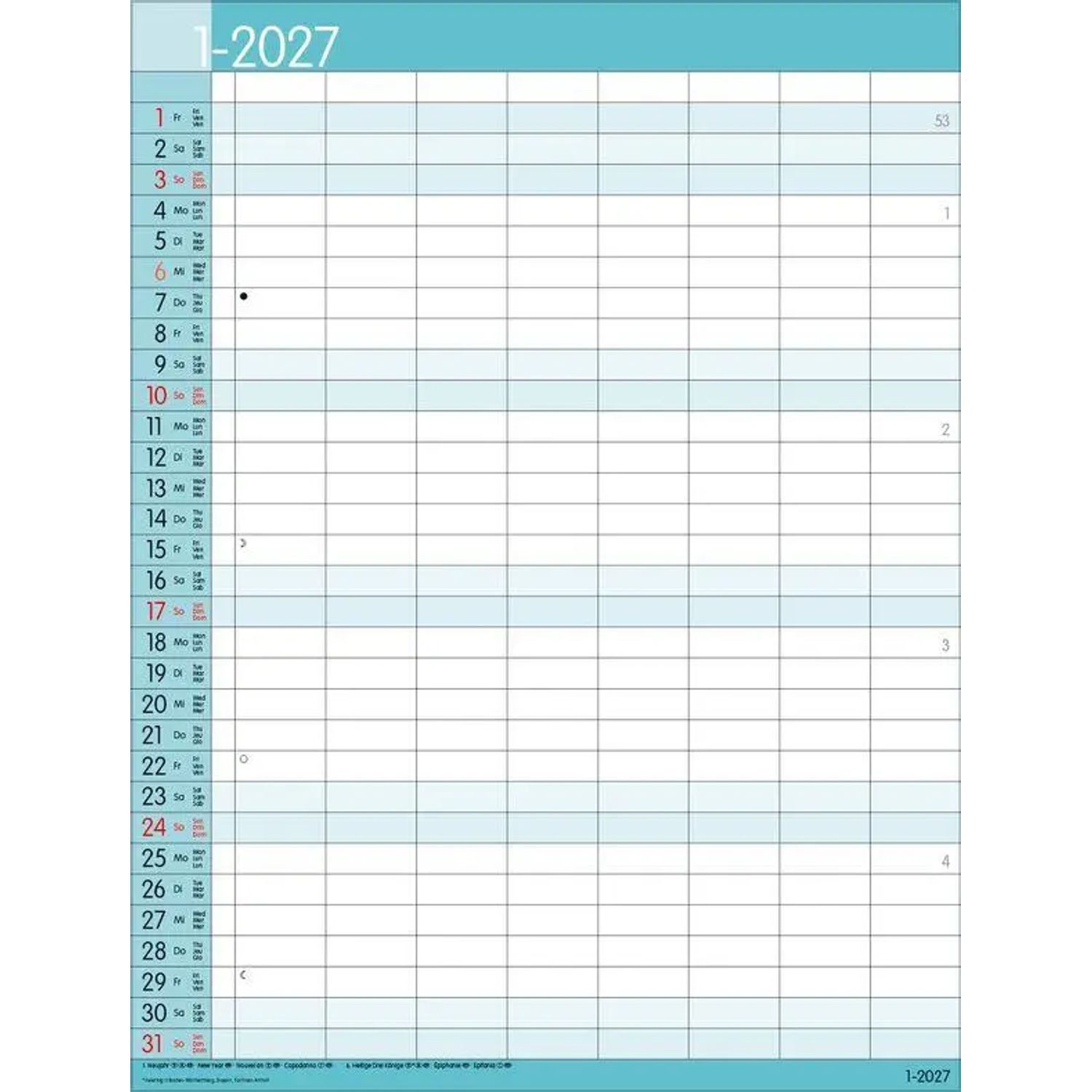 Korsch Verlag Wandkalender XXL Family Timer 8 2027