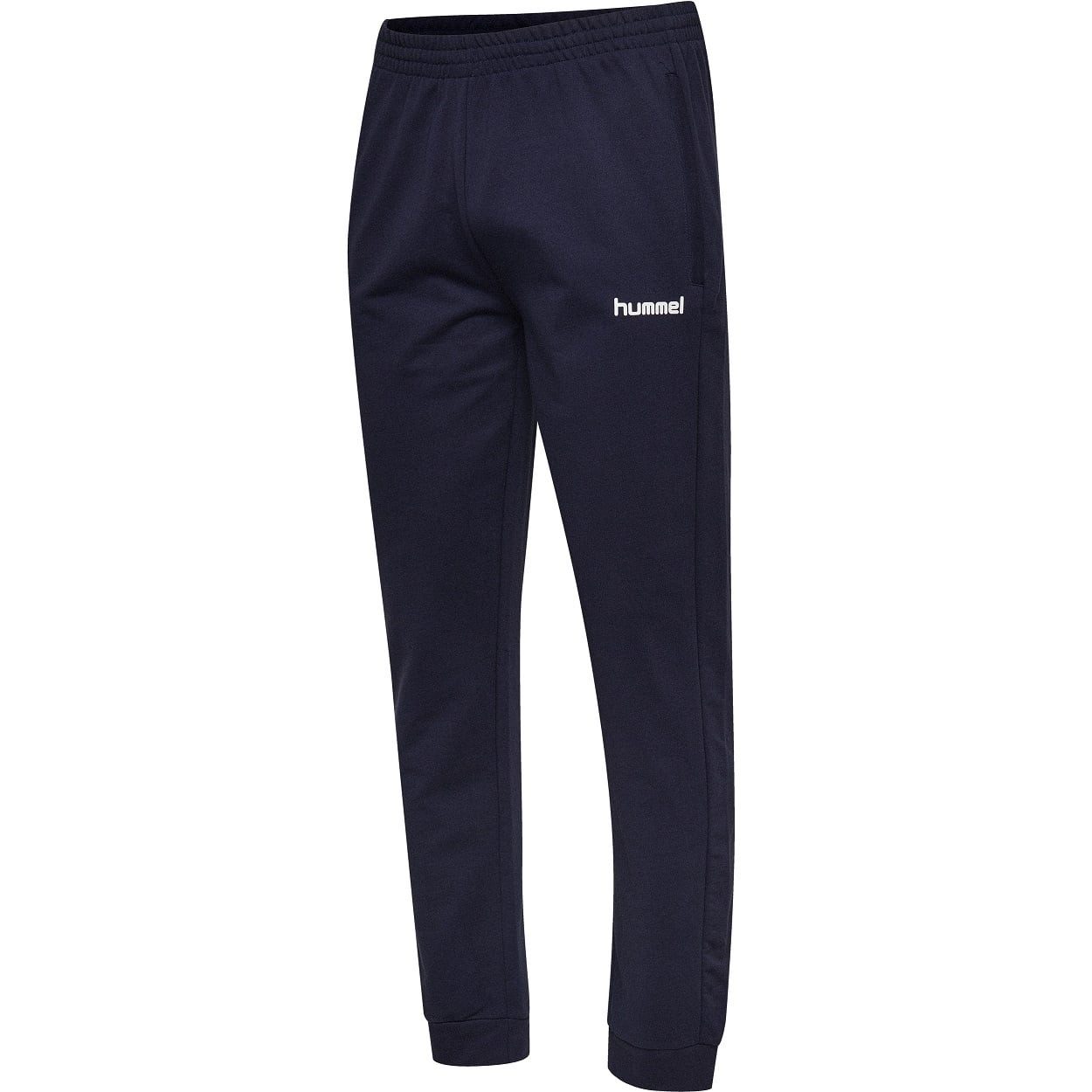 Jogginghose Freizeithose hmlGO Cotton Pant (Baumwolle) lang marineblau Herren