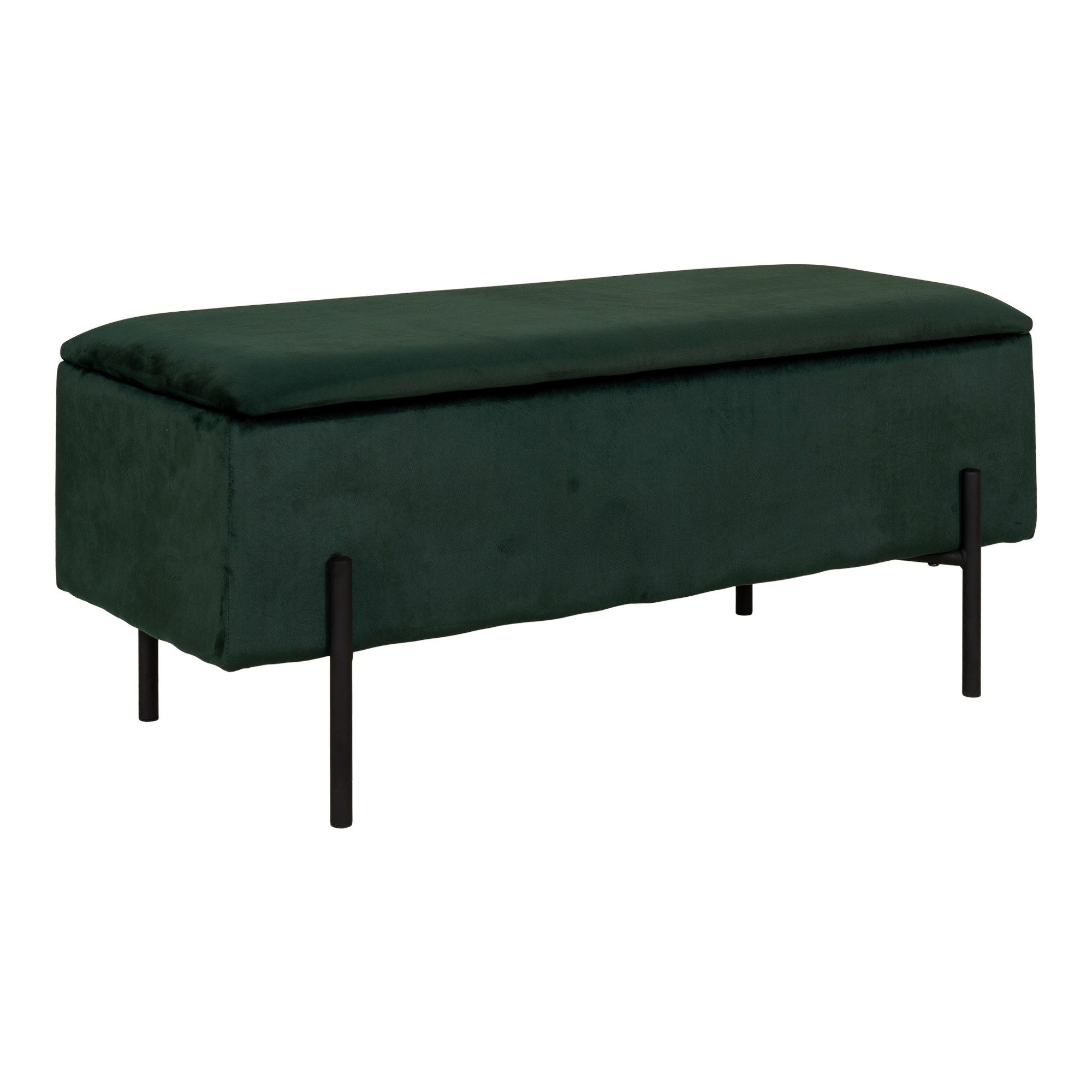 House Nordic Truhenbank Watford, in Grn, Stoff - 95x46x36,5cm (BxHxT)