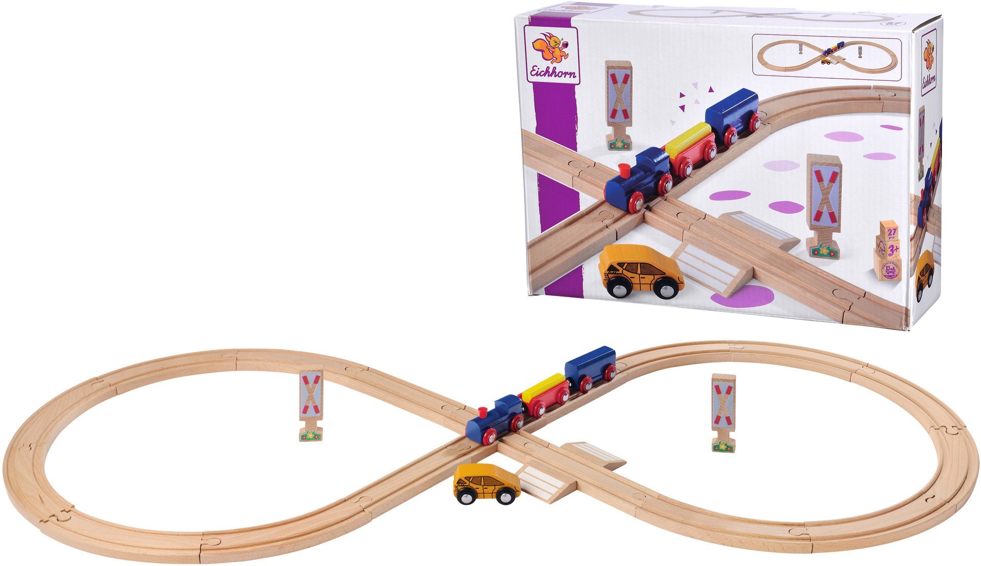 Eichhorn Spielzeug-Eisenbahn Achterbahn, (Set, 27-tlg), FSC®- schützt Wald - weltweit