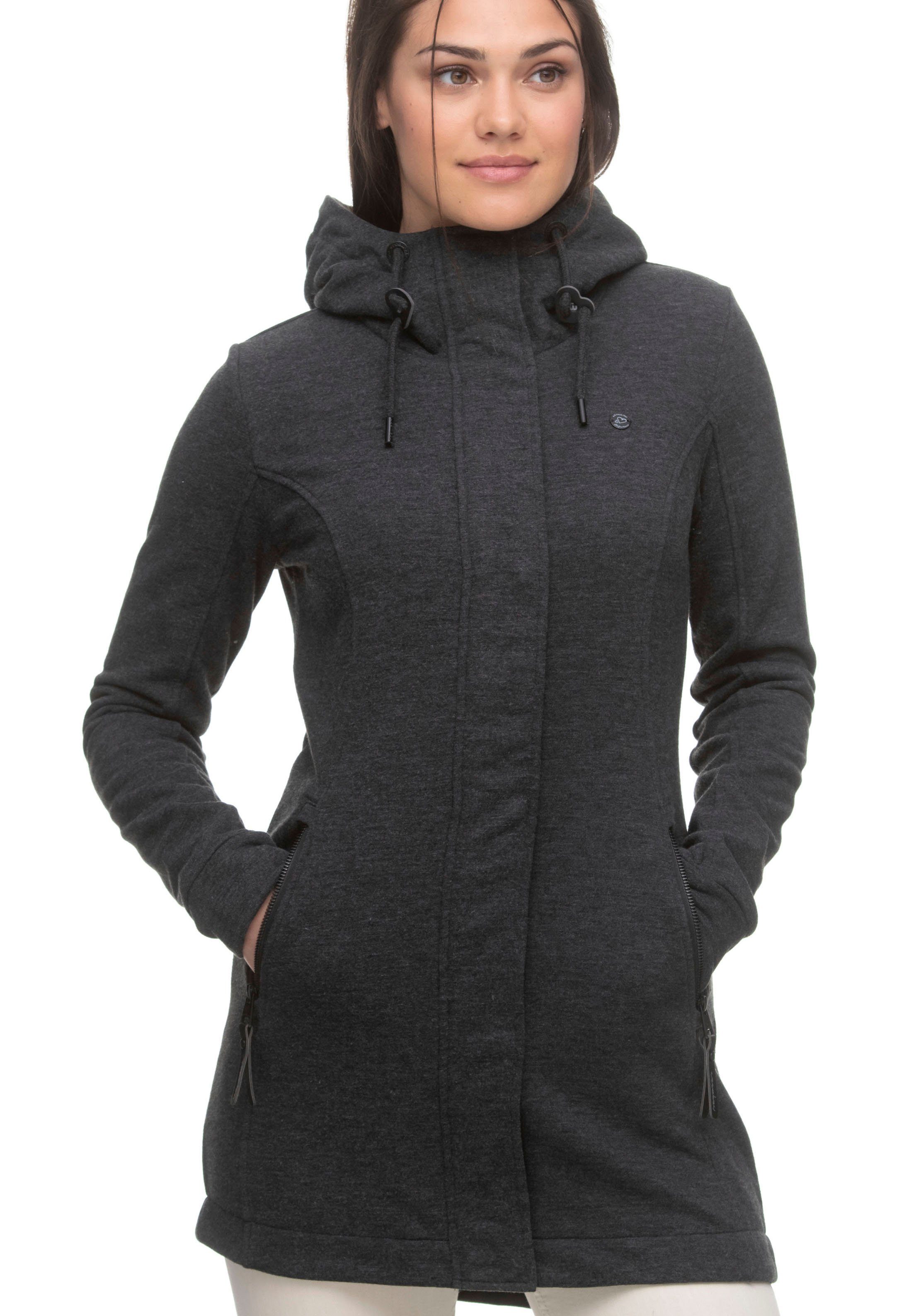 Ragwear Plus Sweatjacke LETTI DARK GREY 3013 MELANGE