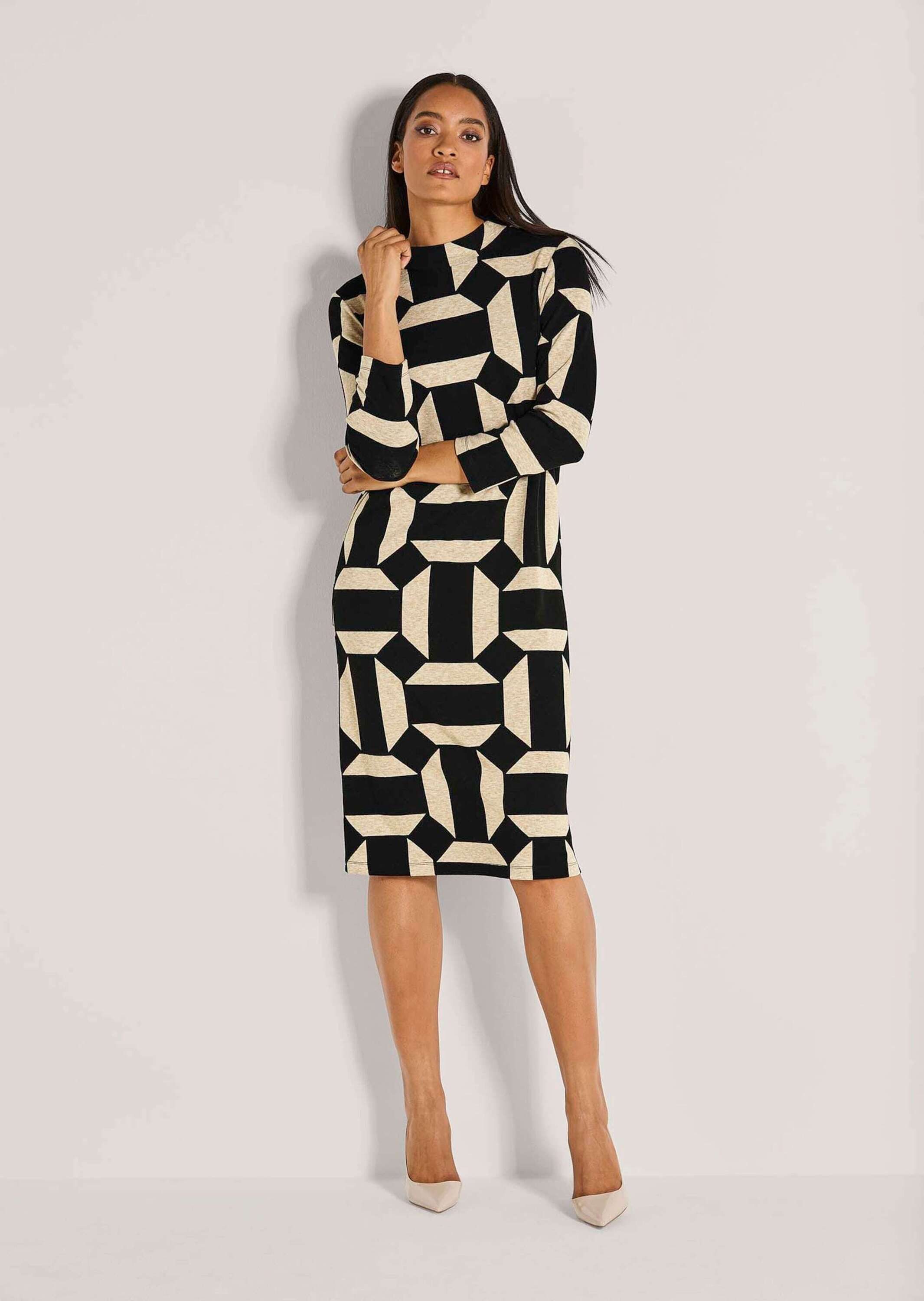 MADELEINE Jerseykleid Elegantes Kleid mit Grafik-Print Sanft tailliert mit günstig online kaufen